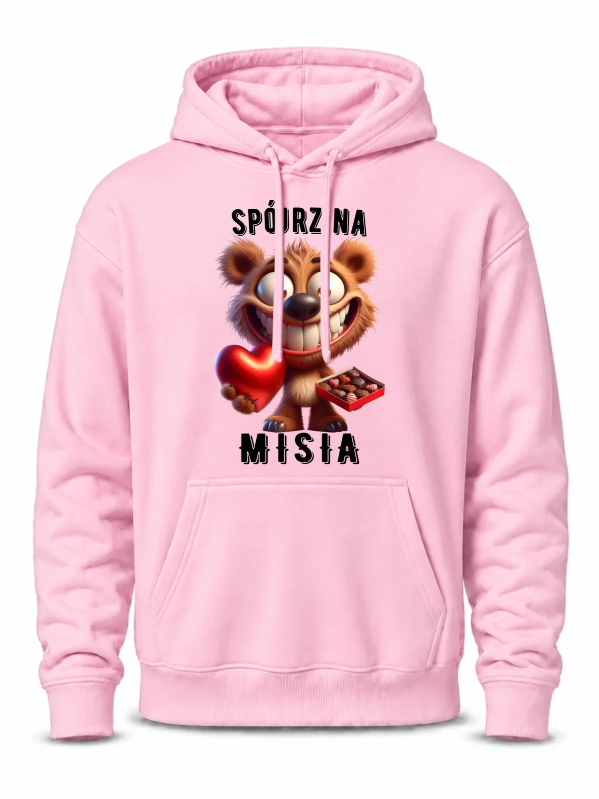 Bluza męska z kapturem na Walentynki - Spójrz na Misia W31