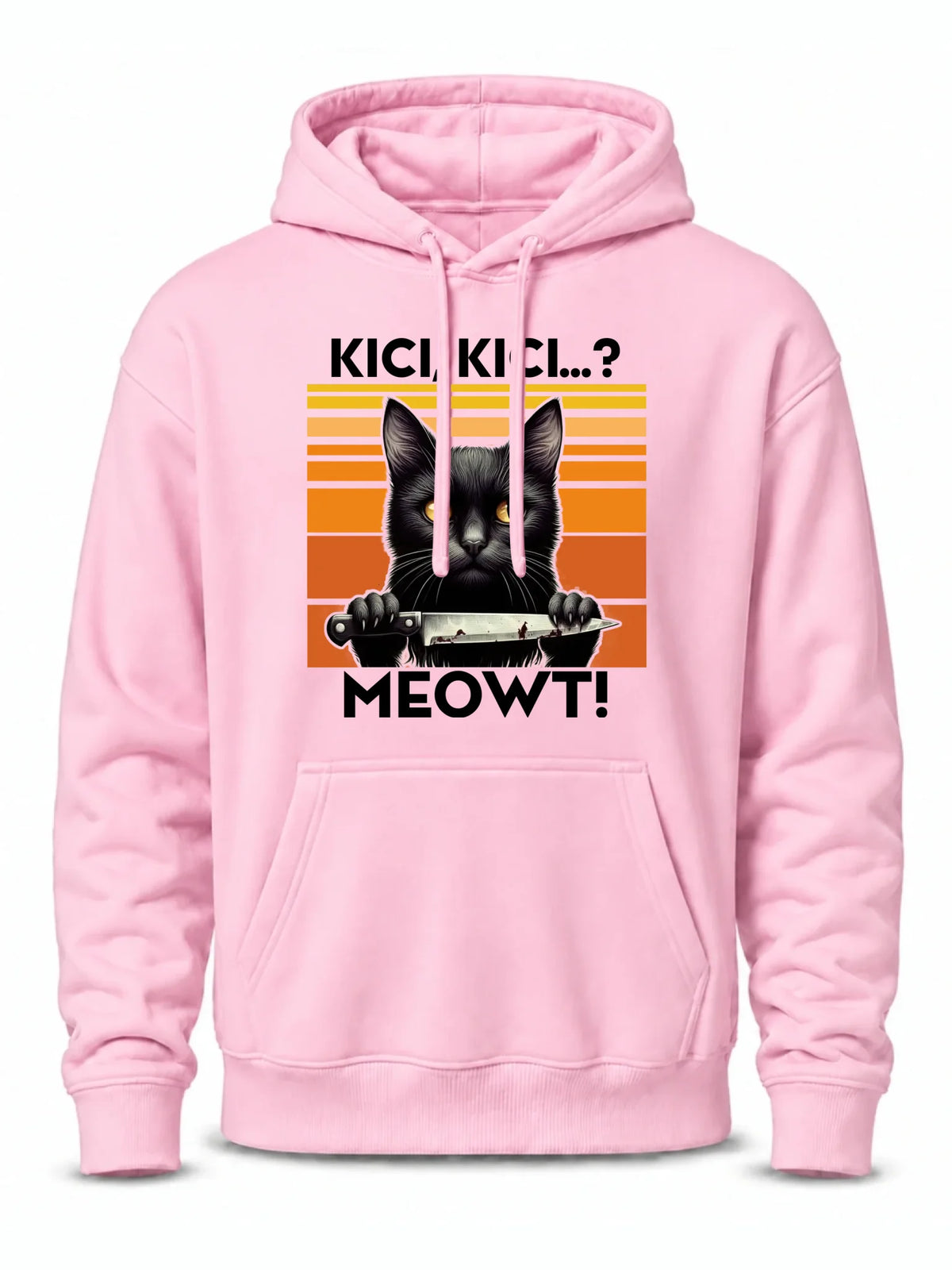 Bluza męska z kapturem - Kot z nożem - Kici, kici... MEOWT! HL17