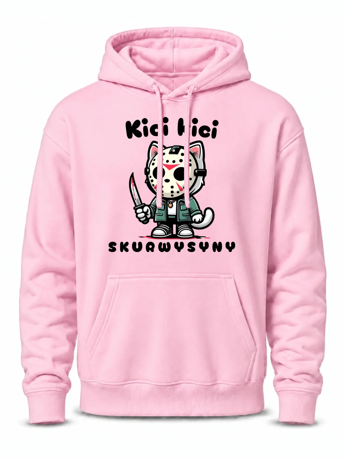 Bluza męska z kapturem na Halloween - Kici kici sk*rwysyny - bez cenzury HL28