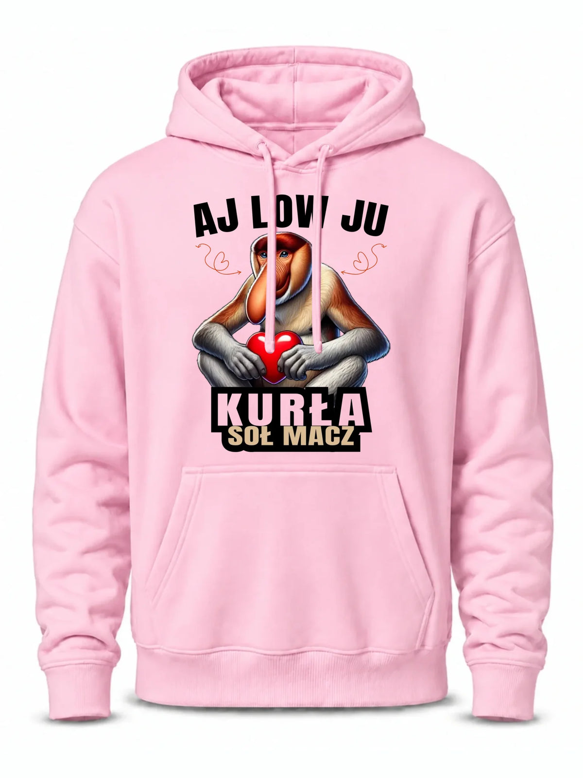Bluza męska z kapturem dla par - Janusz nosacz - Aj low ju kurła W26