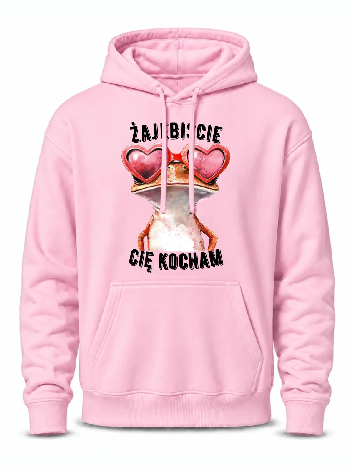 Bluza męska z kapturem dla par - Żajebiście Cię Kocham Żaba W17