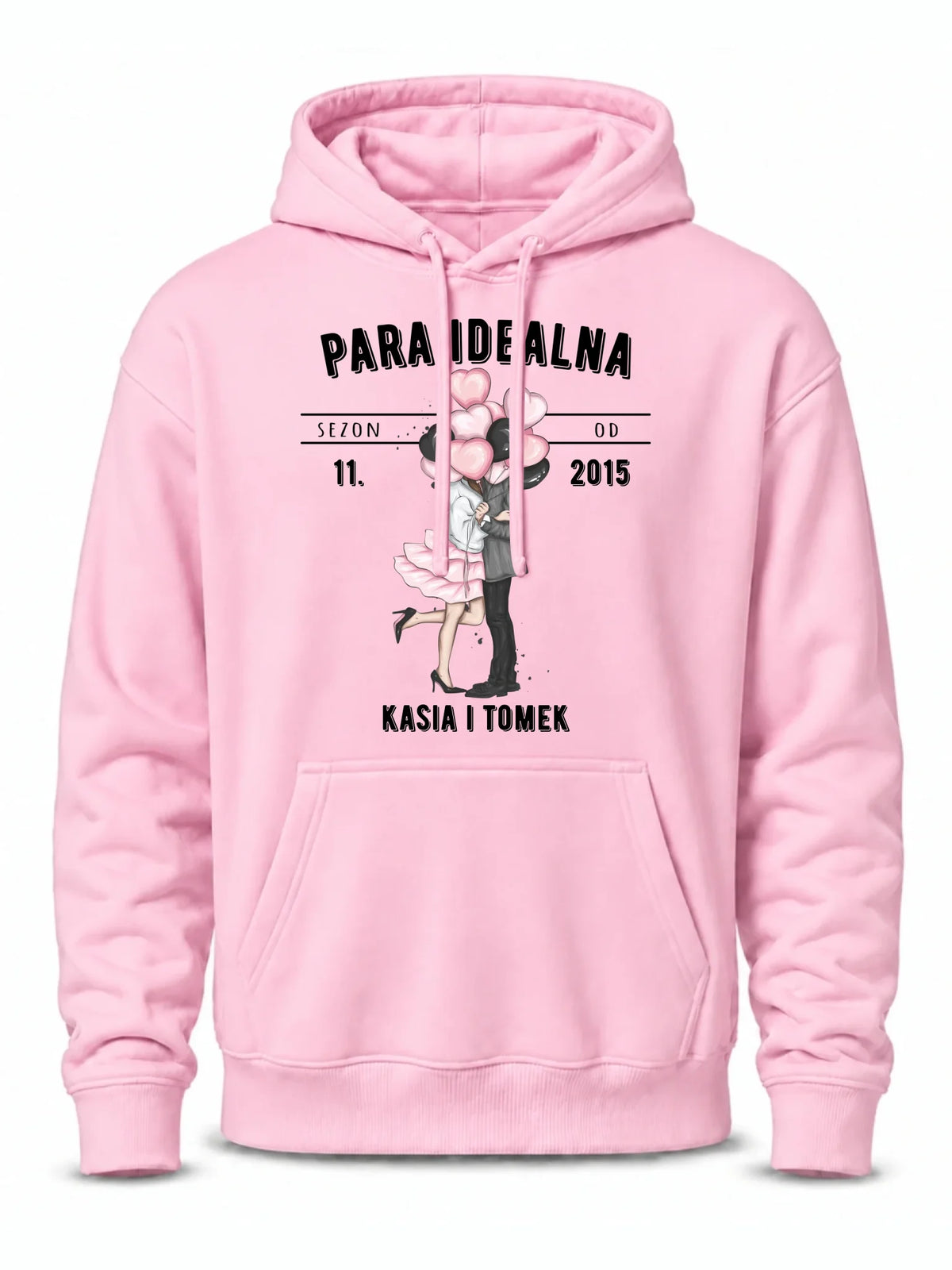 Bluza męska z kapturem dla par na rocznicę - Para idealna - personalizowana W11