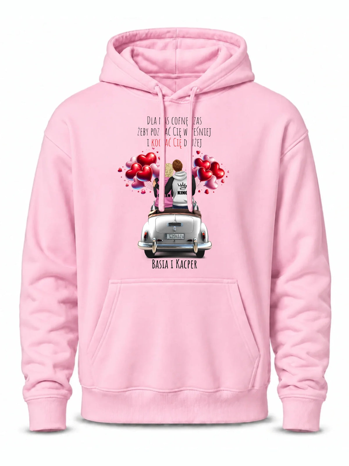 Bluza męska z kapturem dla par - Dla nas cofnę czas - personalizowana W08