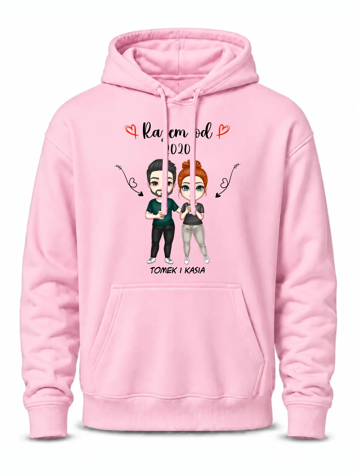 Bluza męska z kapturem - Para razem od - personalizowana W01