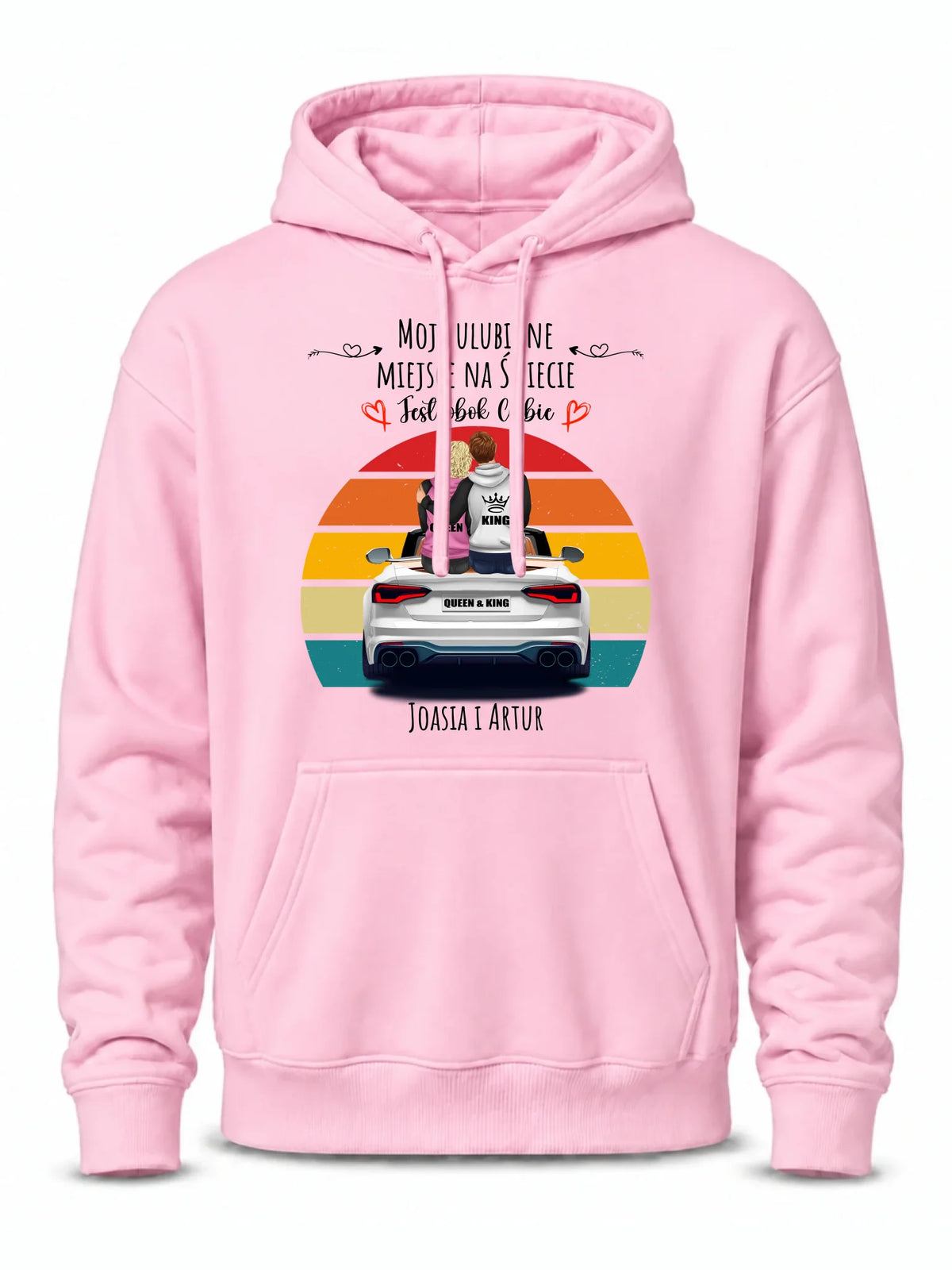 Bluza męska z kapturem dla par - Moje ulubione miejsce - personalizowana W06