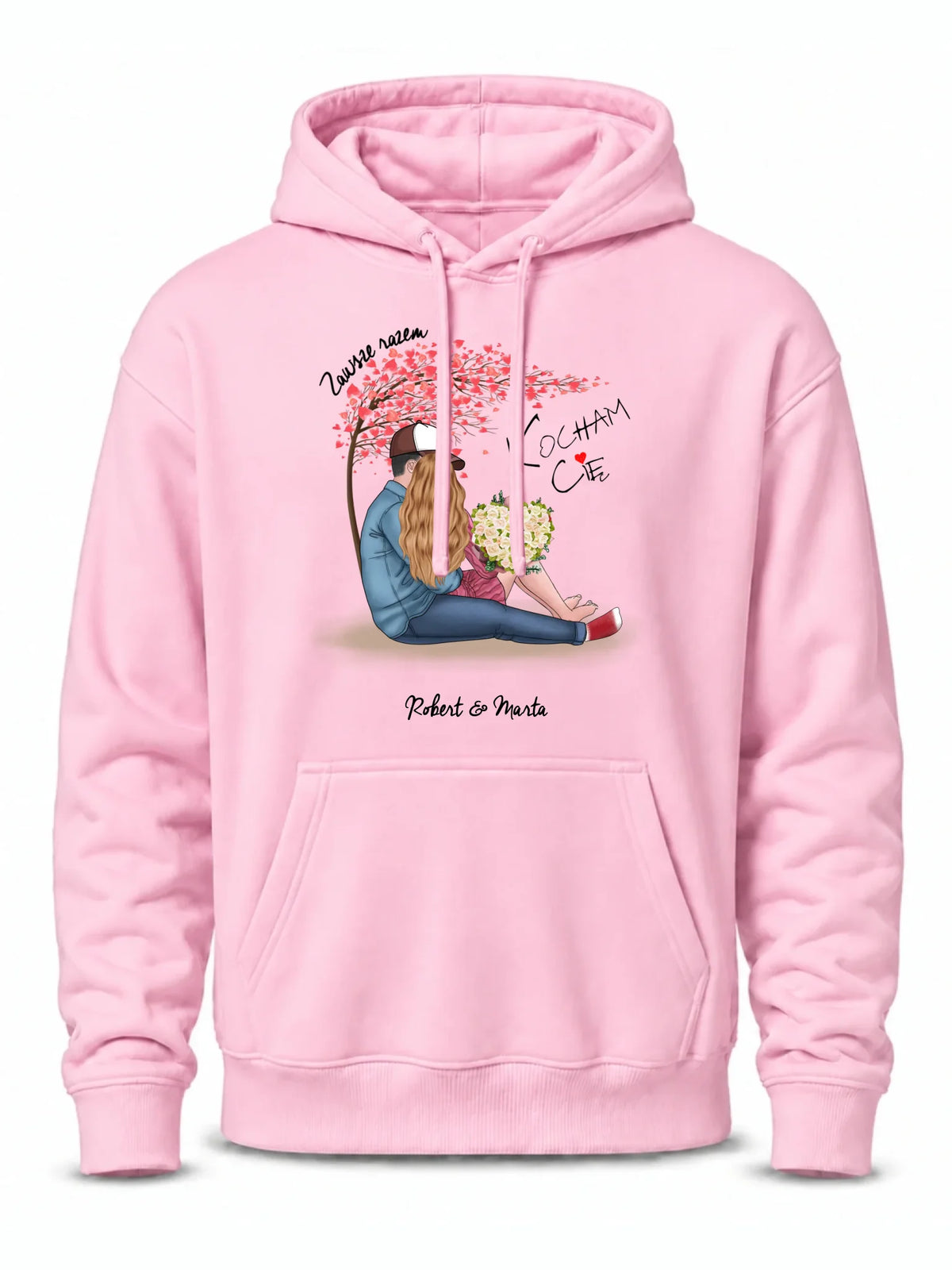 Bluza męska z kapturem dla par - prezent dla chłopaka narzeczonego męża - Zawsze razem - personalizowana W04