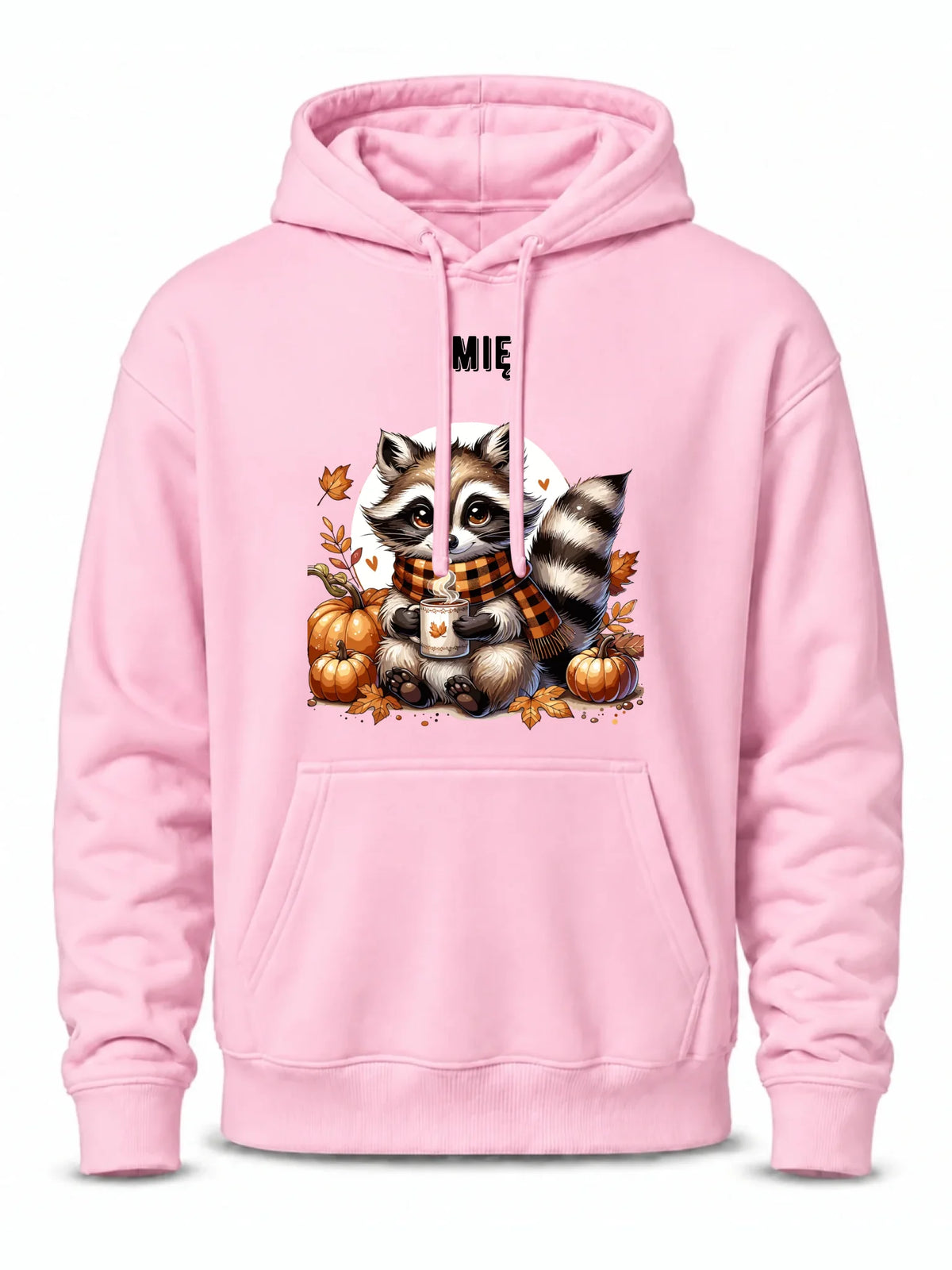 Bluza męska z kapturem jesienna – Szop z kawą i dyniami - personalizowana JS16