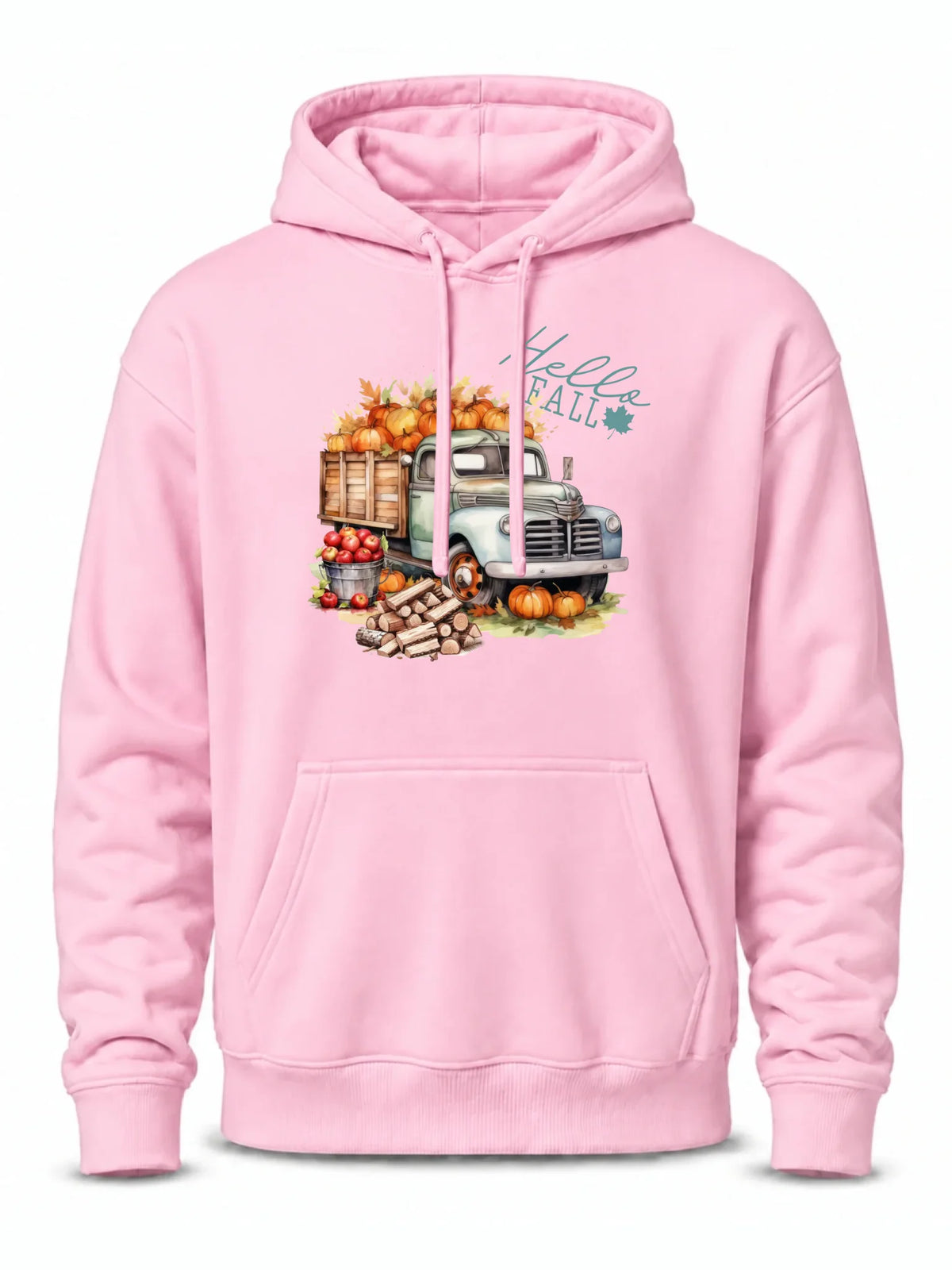 Bluza męska z kapturem jesienna – Hello Fall ciężarówka z dyniami JS08
