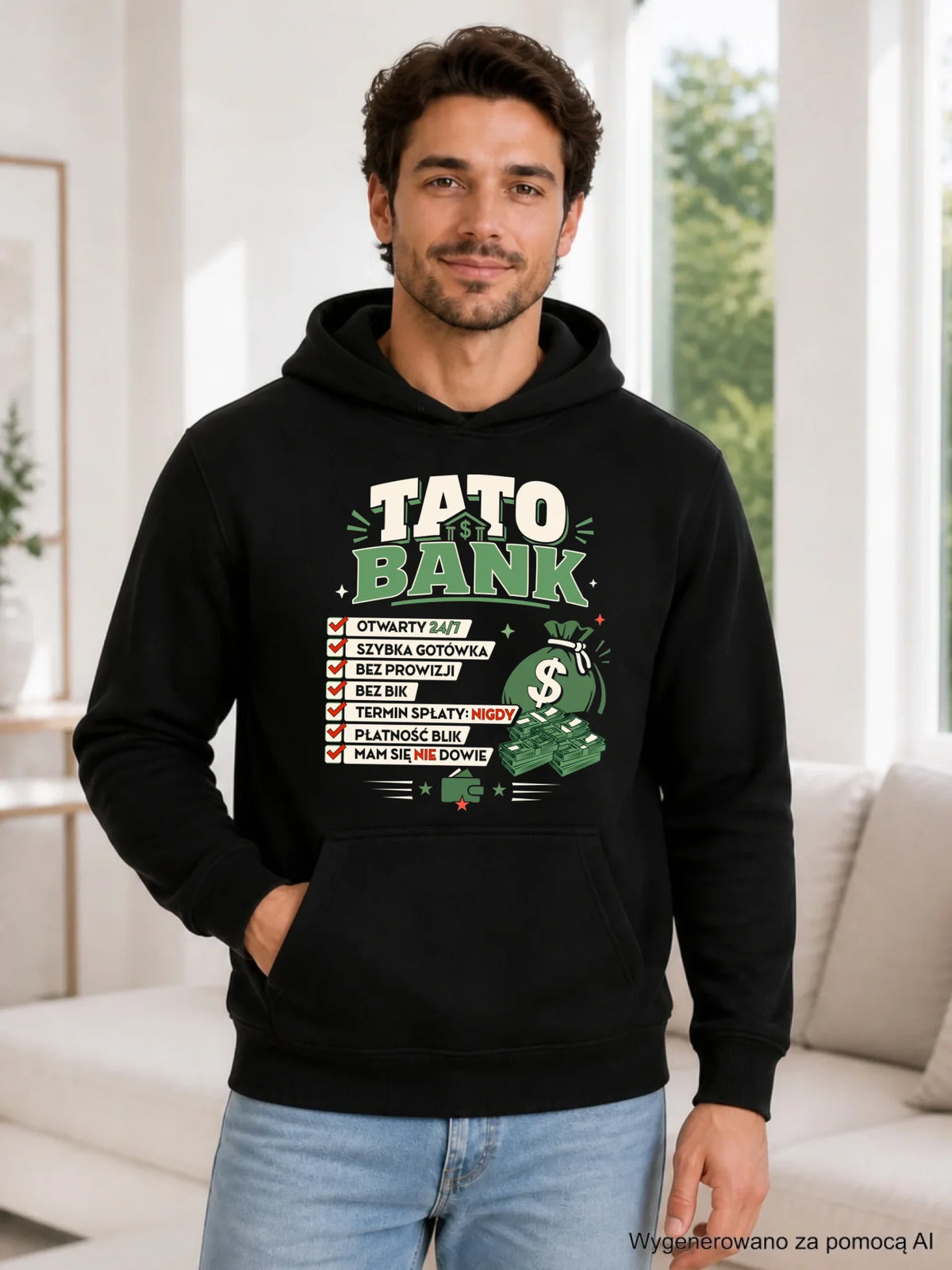 Bluza z kapturem dla taty - Tato Bank DT41