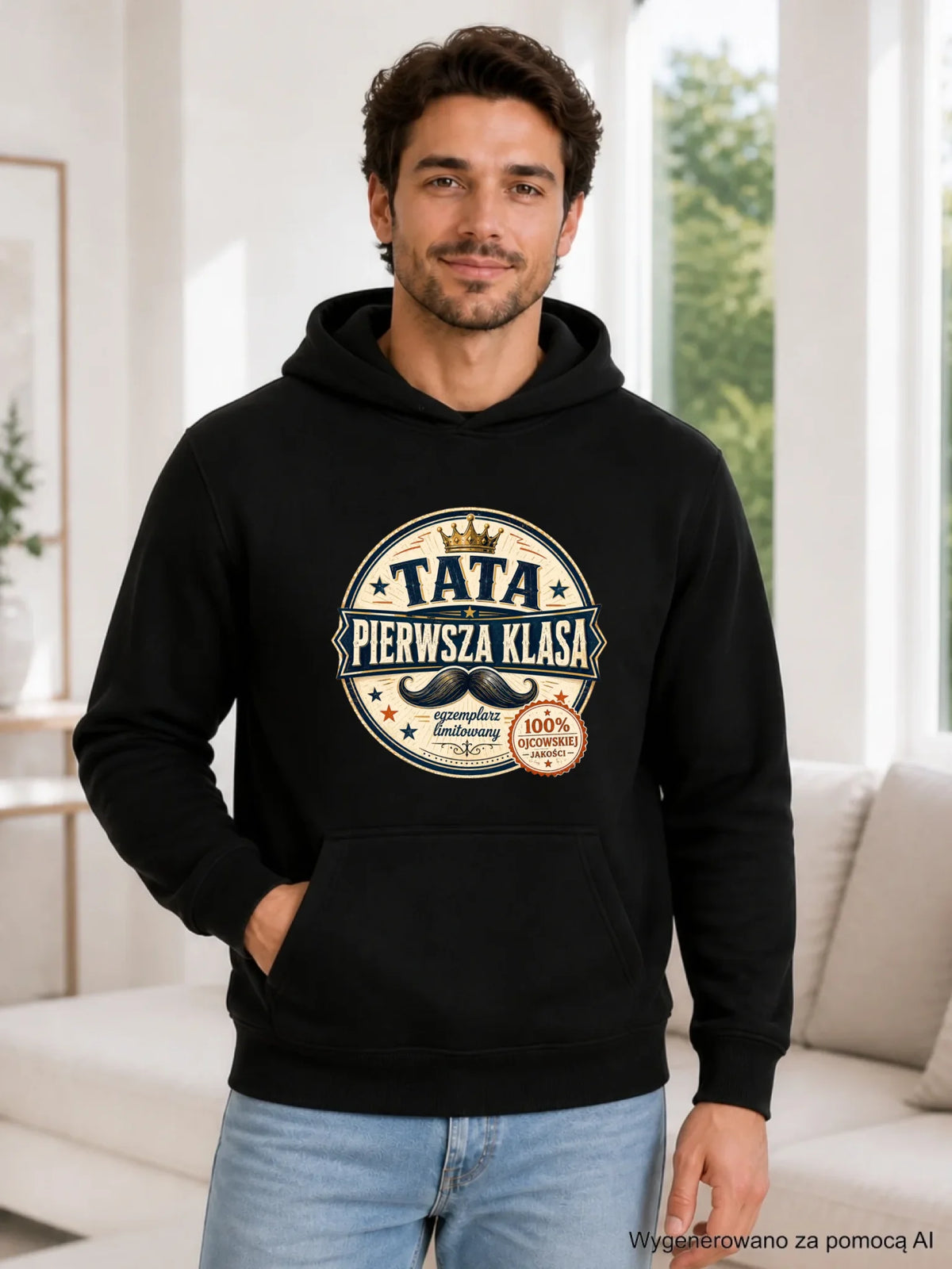 Bluza z kapturem dla taty - Tata pierwsza klasa DT16