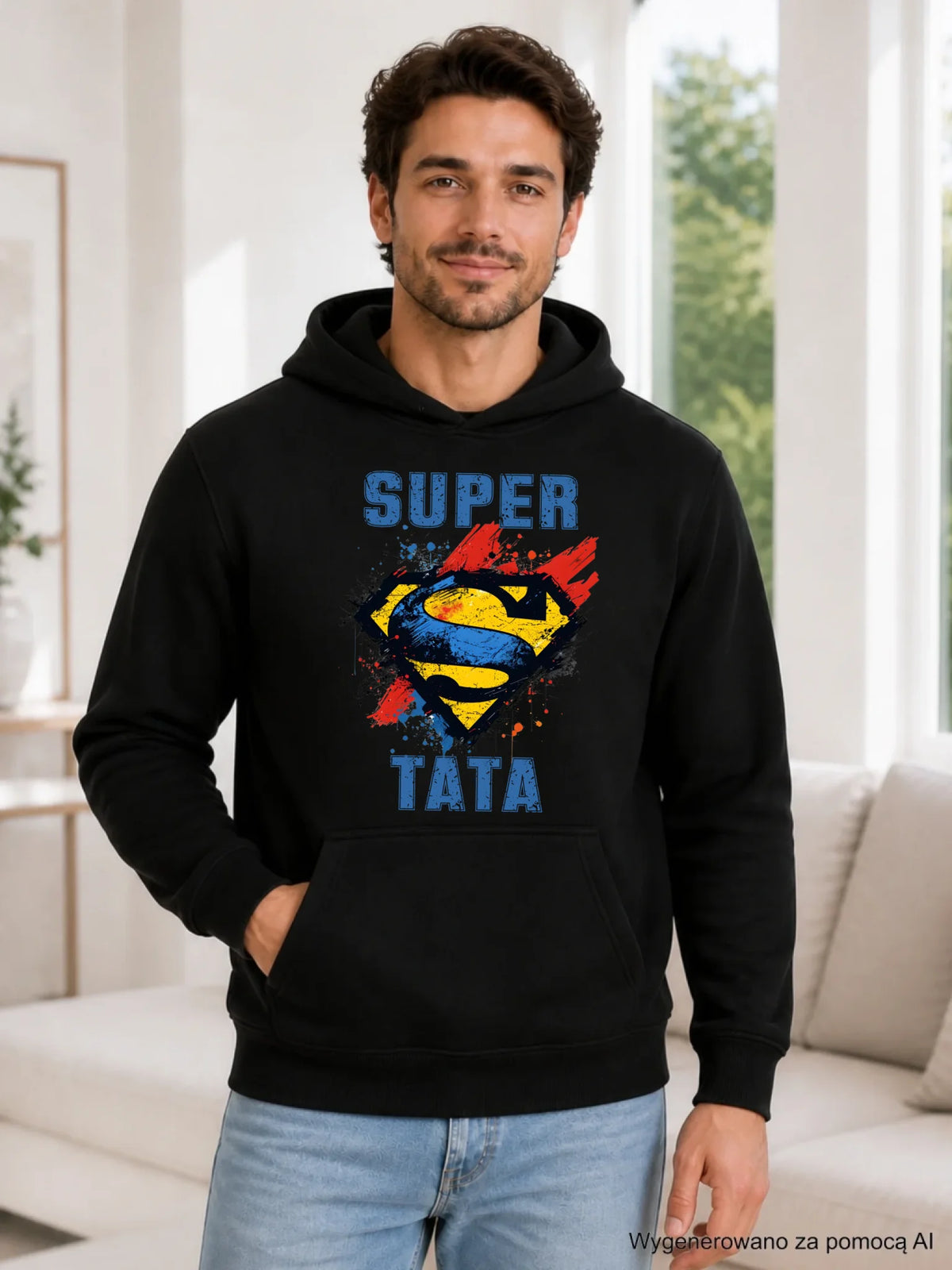 Bluza z kapturem dla taty - Super Tata superbohater DT07
