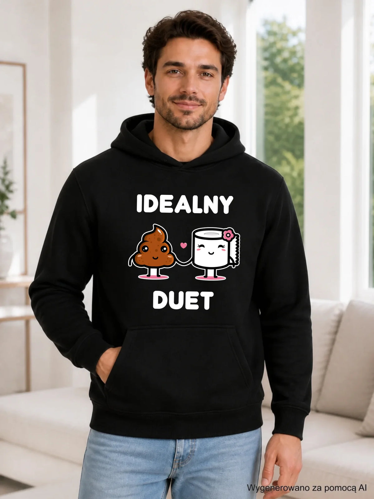Bluza męska z kapturem - Idealny Duet W92
