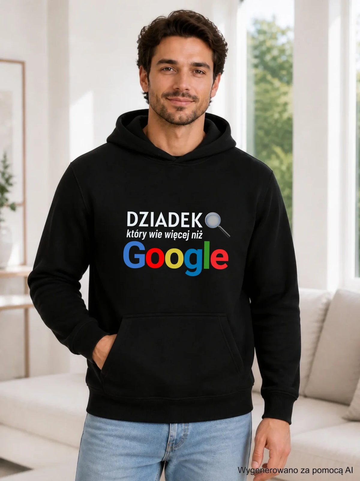 Bluza z kapturem dla dziadka - Dziadek który wie więcej niż google D44