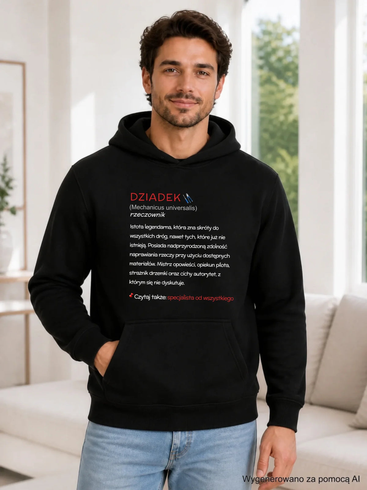 Bluza z kapturem dla dziadka - Dziadek śmieszna definicja D43