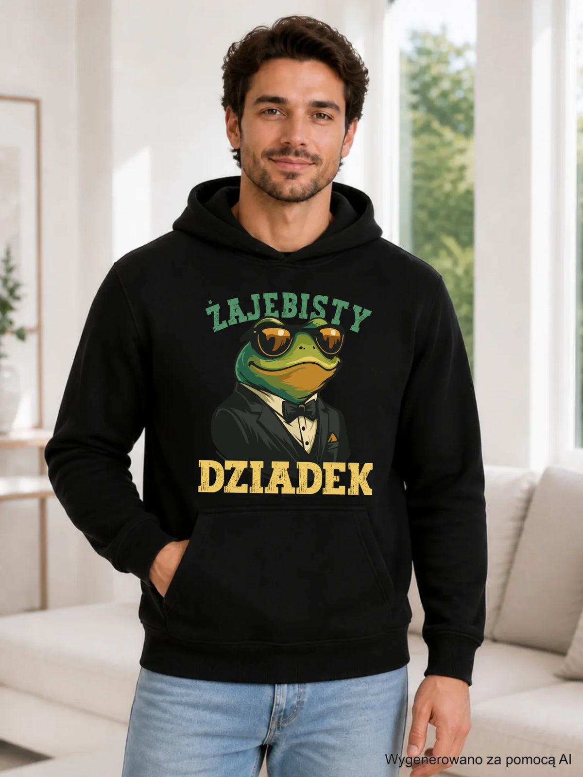 Bluza z kapturem dla dziadka - Żajebisty dziadek D42