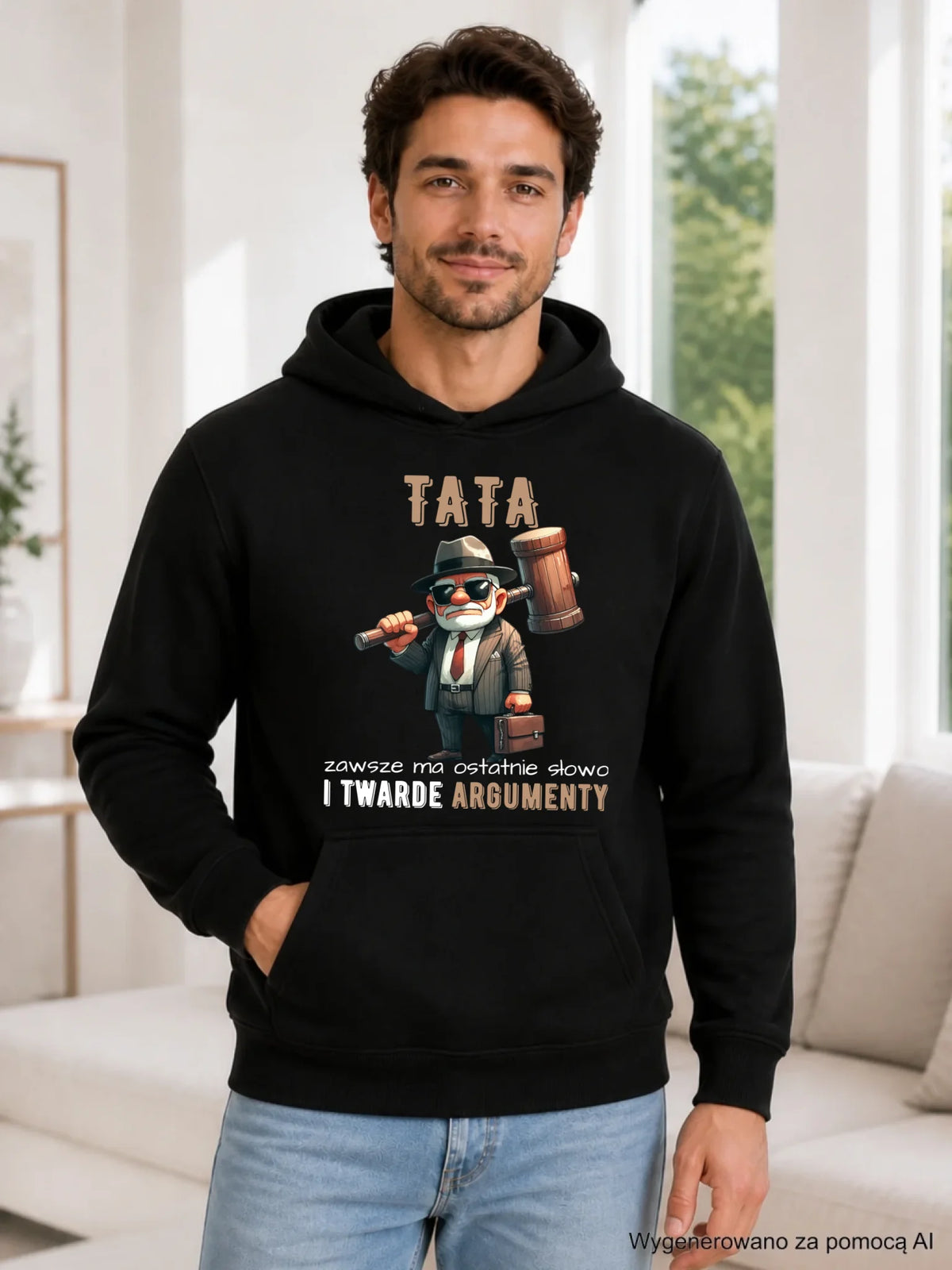 Bluza męska z kapturem dla taty - Tata zawsze ma ostatnie słowo DT82