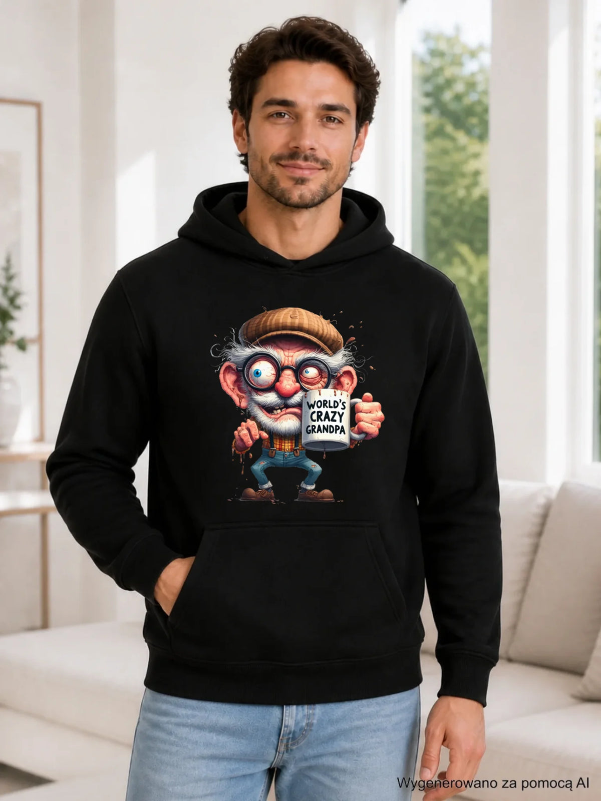 Bluza z kapturem dla dziadka - Crazy grandpa D38
