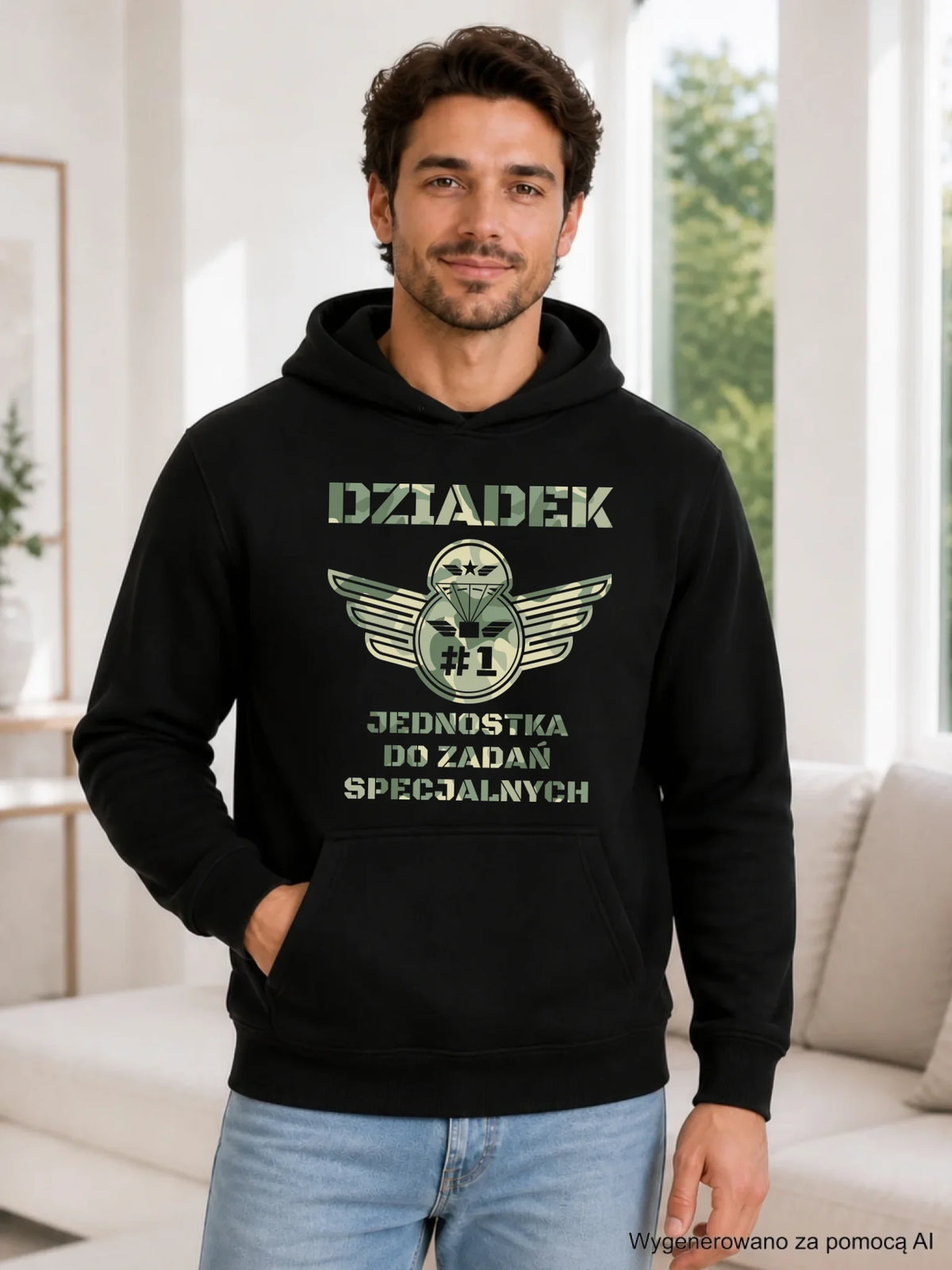 Bluza z kapturem dla dziadka - Dziadek jednostka do zadań specjalnych D31