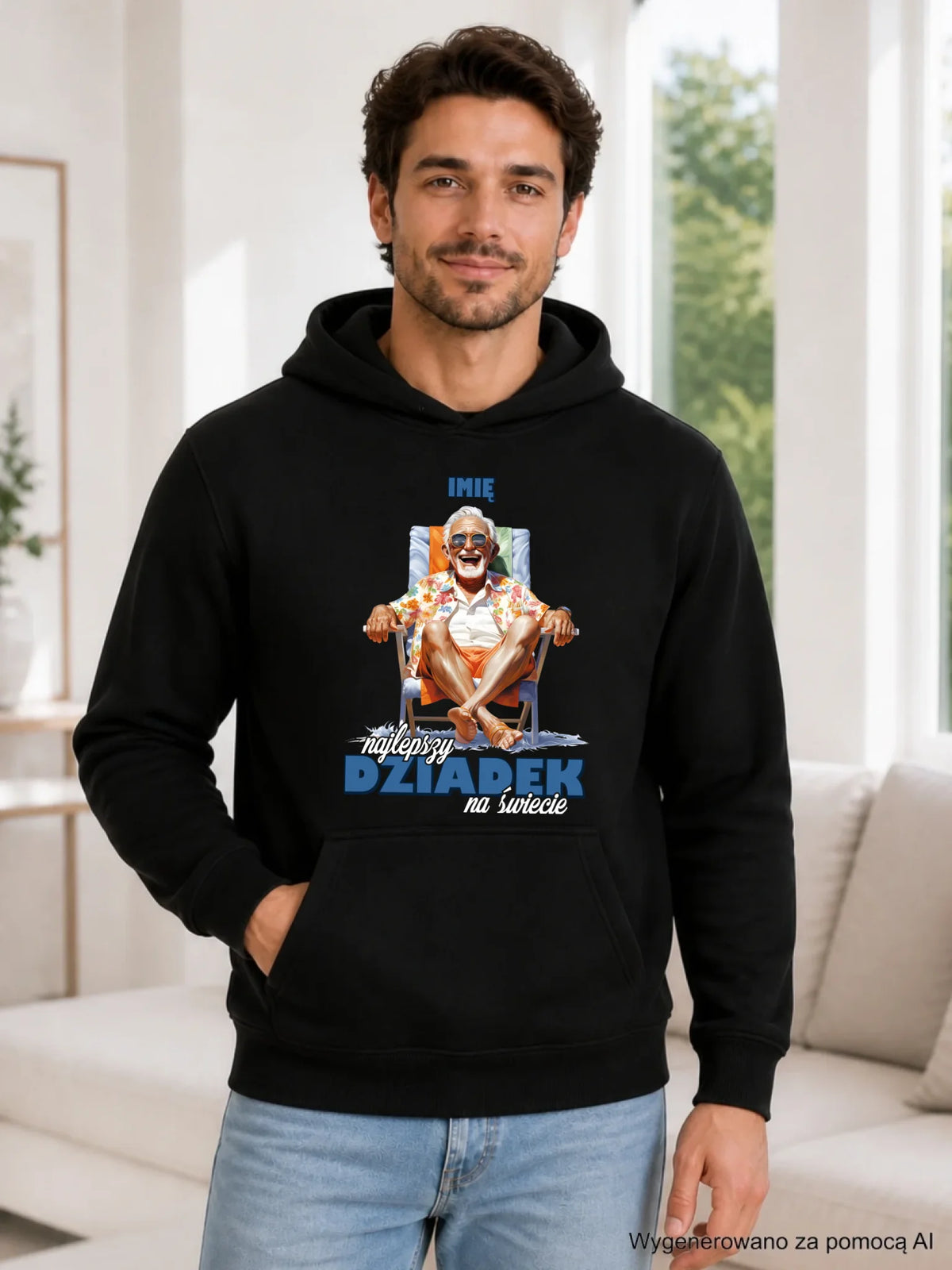 Bluza z kapturem dla dziadka - Najlepszy Dziadek na świecie - personalizowana D14
