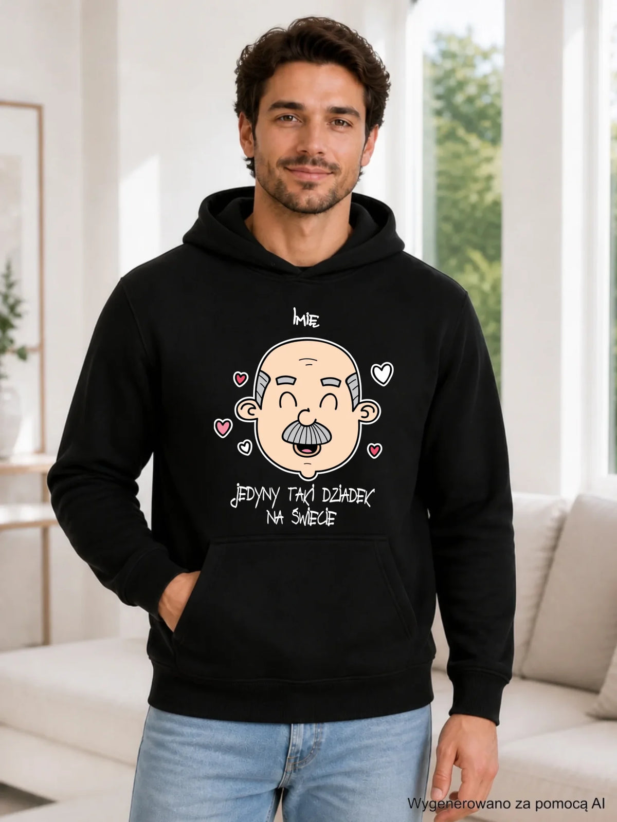 Bluza z kapturem dla dziadka - Jedyny taki dziadek na świecie - personalizowana D15