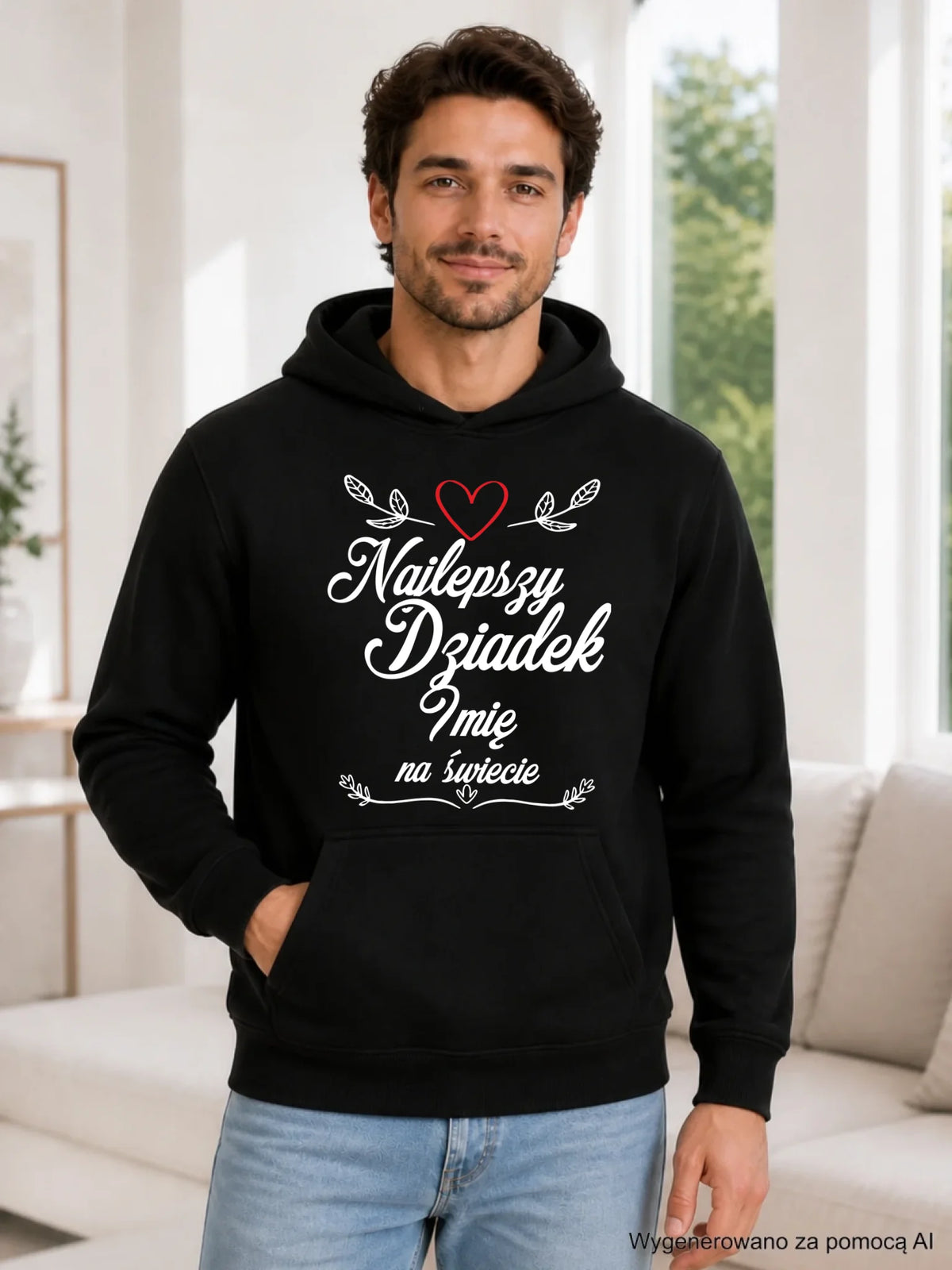 Bluza z kapturem dla dziadka - Najlepszy dziadek na Świecie - personalizowana D12
