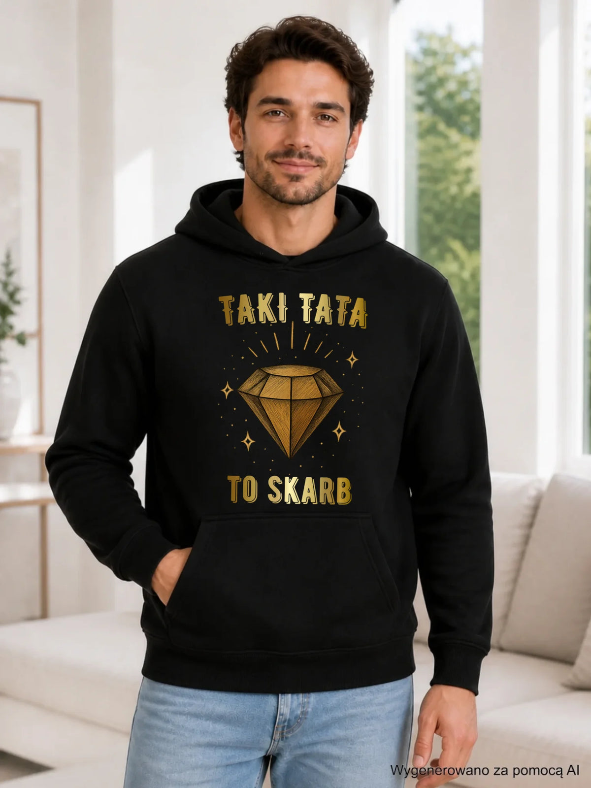 Bluza z kapturem dla taty - Taki tata to skarb - personalizowana DT17