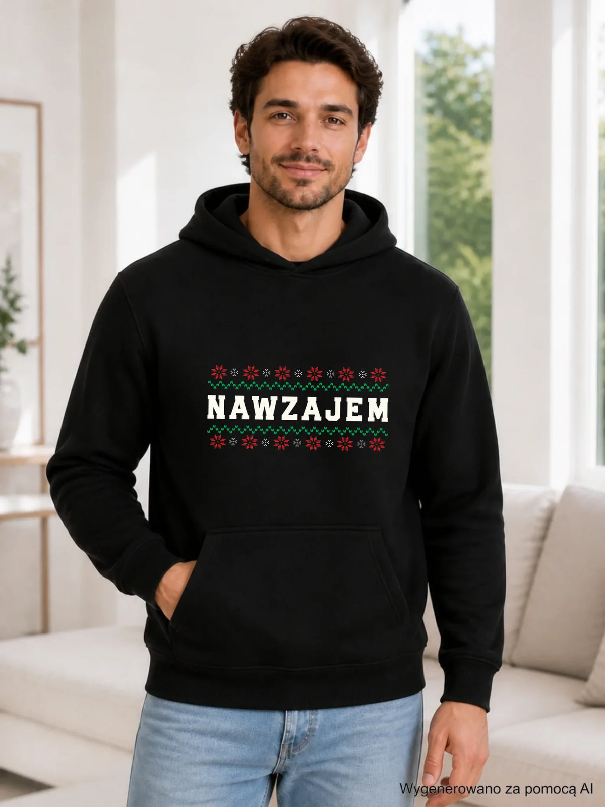 Bluza męska z kapturem świąteczna - Nawzajem BN150