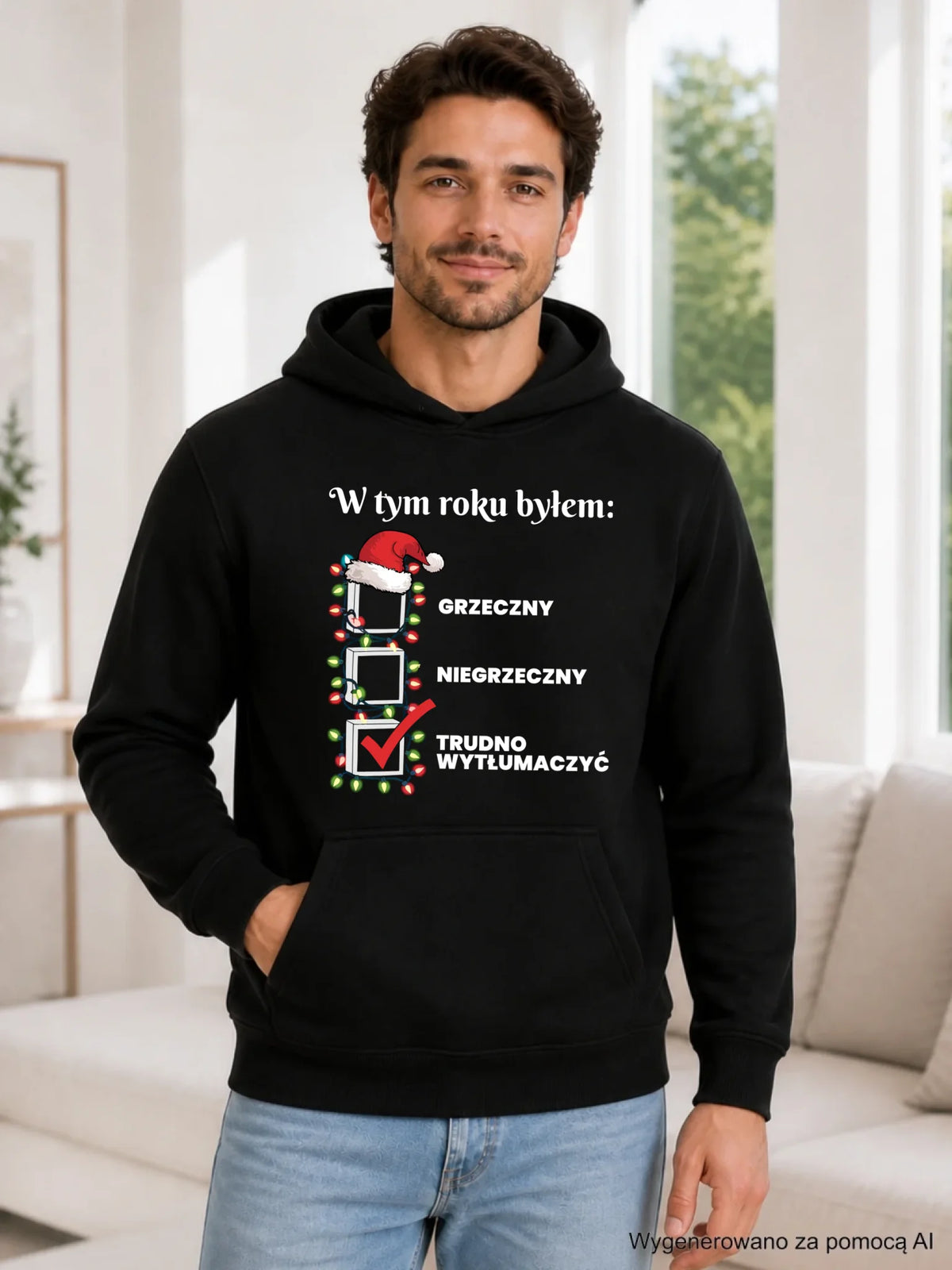 Bluza męska z kapturem na święta - Trudno wytłumaczyć BN134