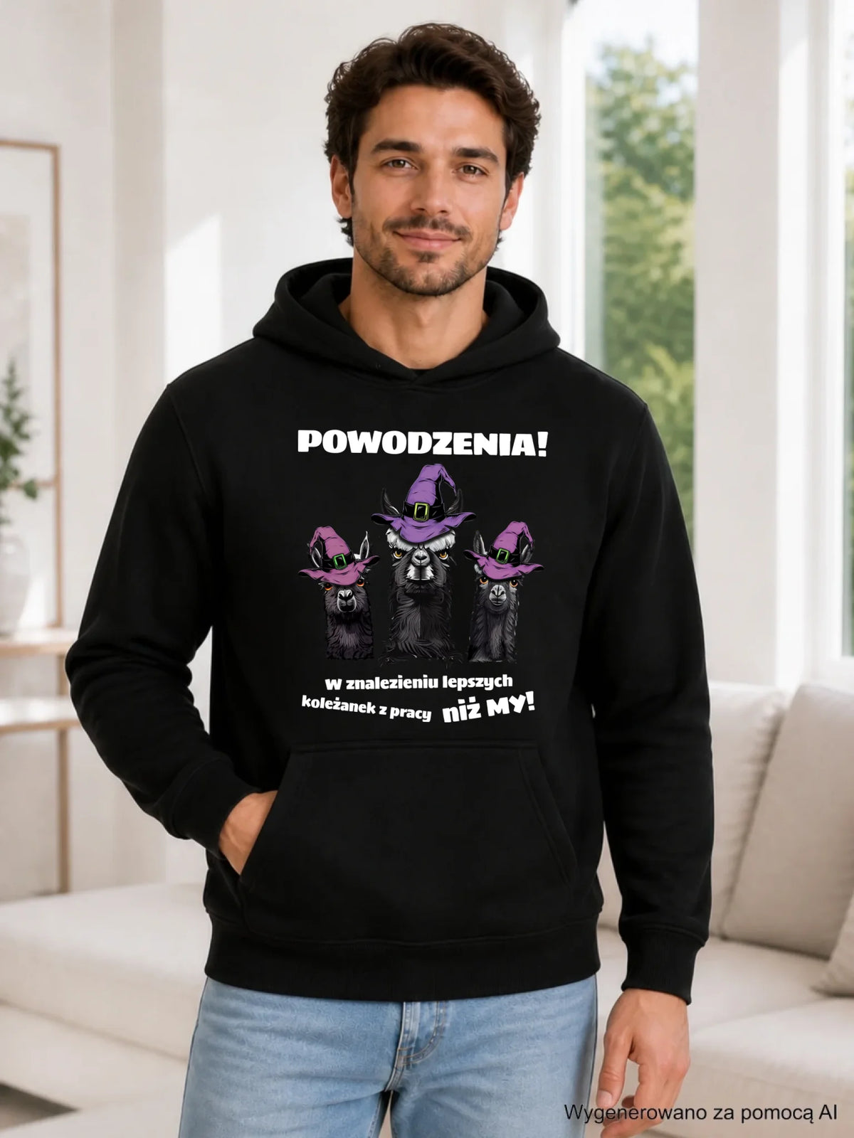 Bluza męska z kapturem na odejście z pracy - Powodzenia w znalezieniu lepszych koleżanek OP07