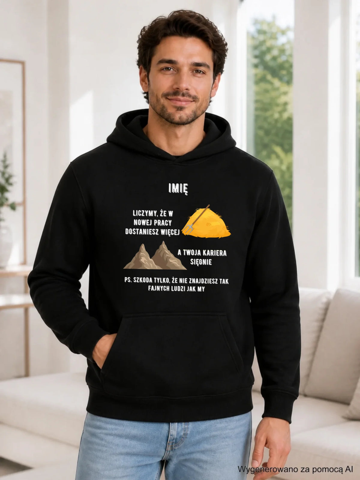 Bluza męska z kapturem na odejście z pracy - Nie znajdziesz tak fajnych ludzi jak my - personalizowana OP04