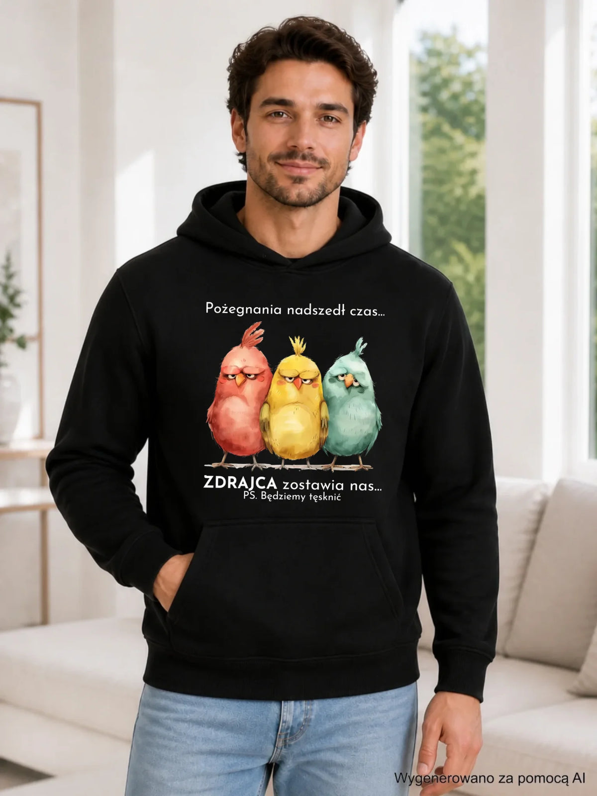 Bluza męska z kapturem na odejście z pracy - Pożegnania nadszedł czas OP05