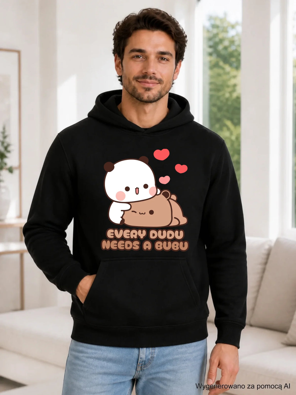 Bluza męska z kapturem dla par - Every Dudu needs a Bubu W32