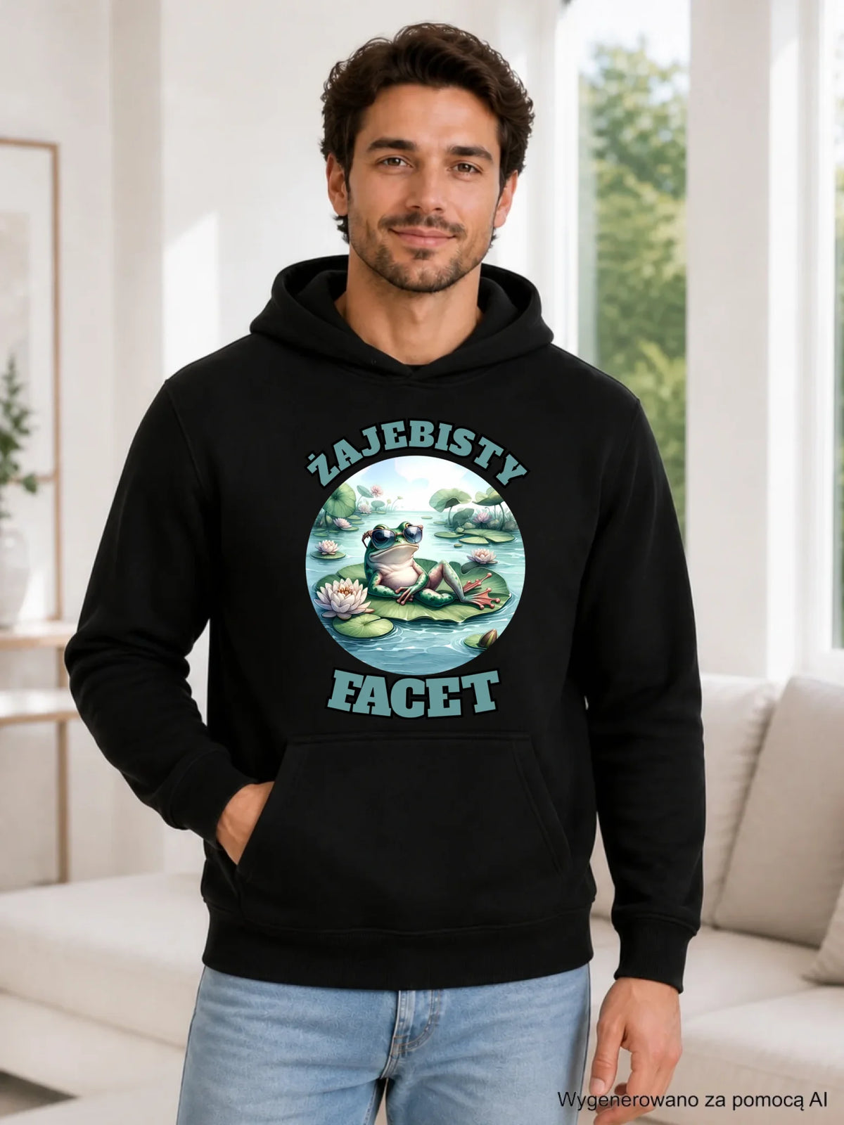 Bluza męska z kapturem - Żajebisty facet DCH08