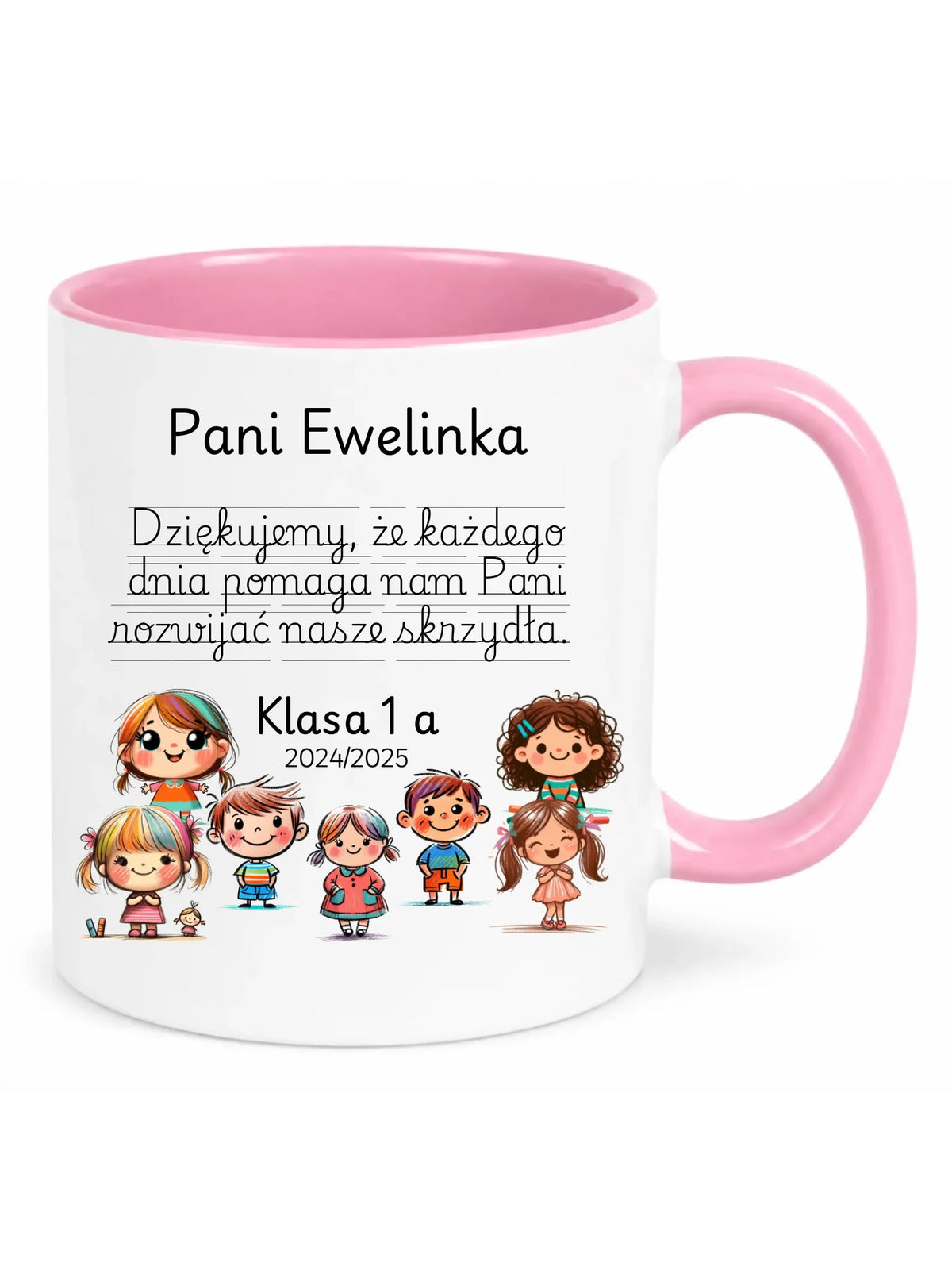 Kubek dla nauczycielki z imieniem i klasą Dziękujemy N09