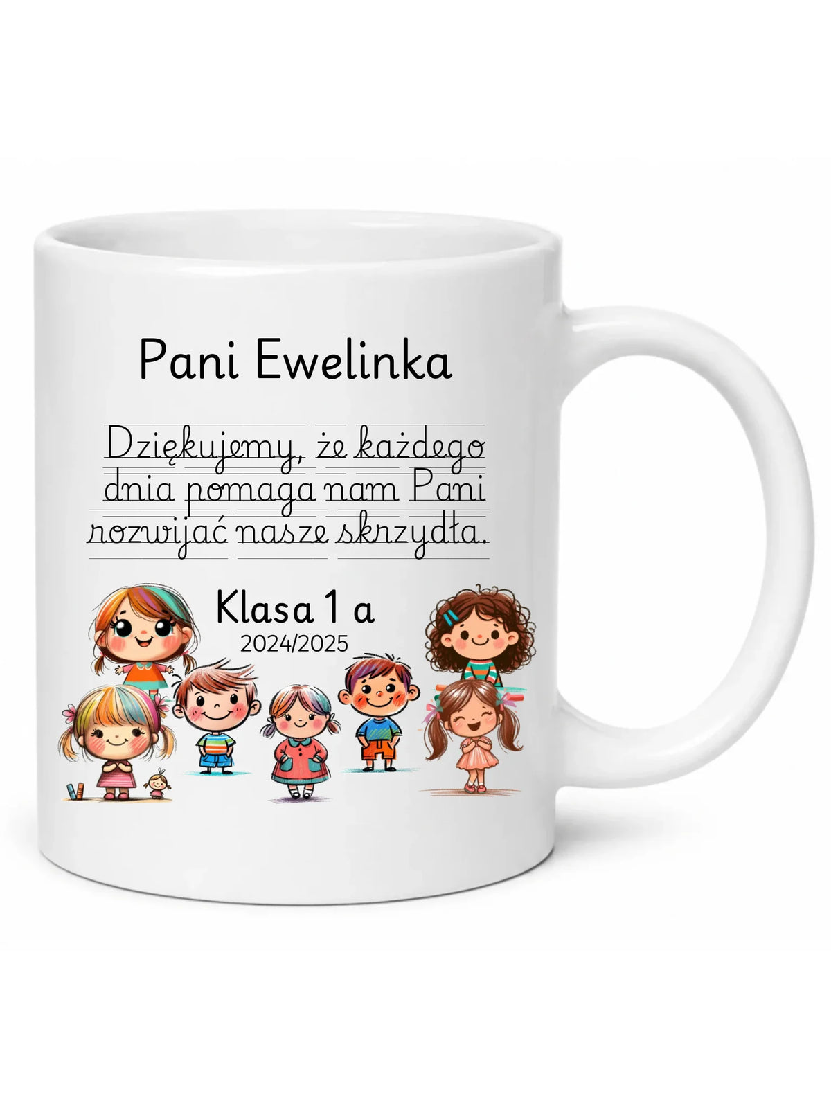 Kubek dla nauczycielki z imieniem i klasą Dziękujemy N09