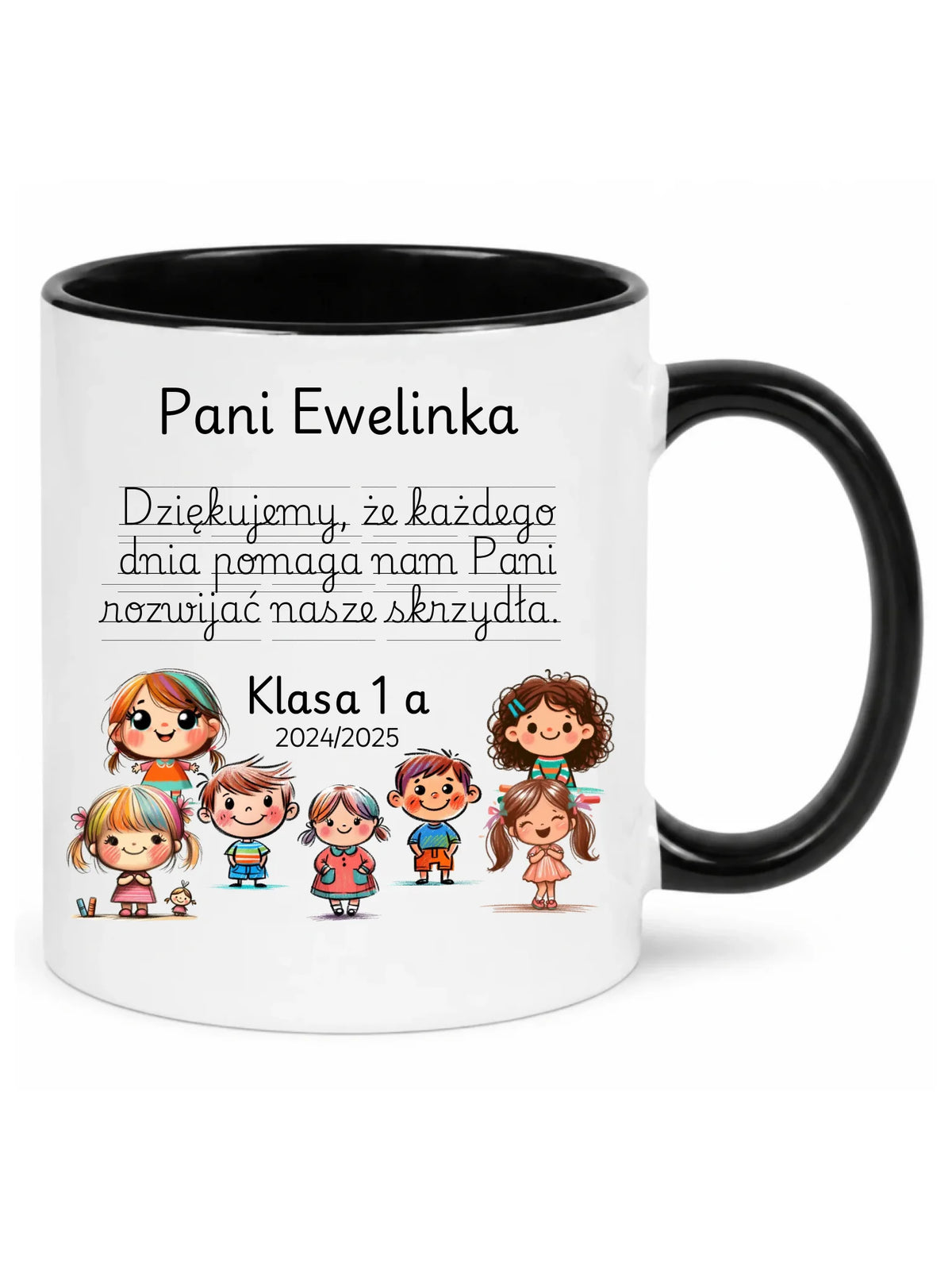 Kubek dla nauczycielki z imieniem i klasą Dziękujemy N09