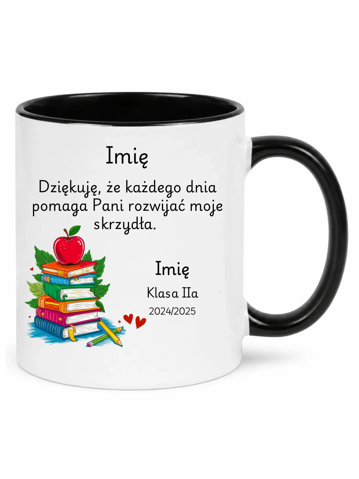 Kubek dla nauczycielki z imieniem i podpisem na podziękowanie N10