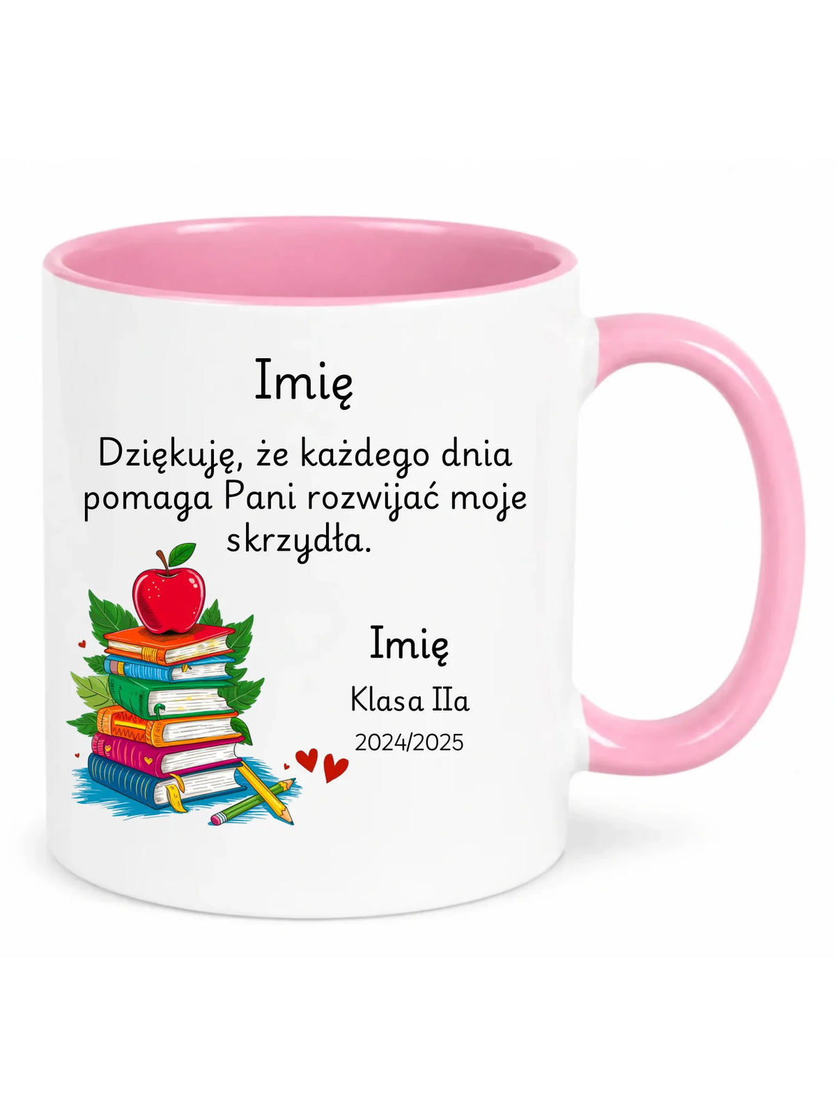 Kubek dla nauczycielki z imieniem i podpisem na podziękowanie N10