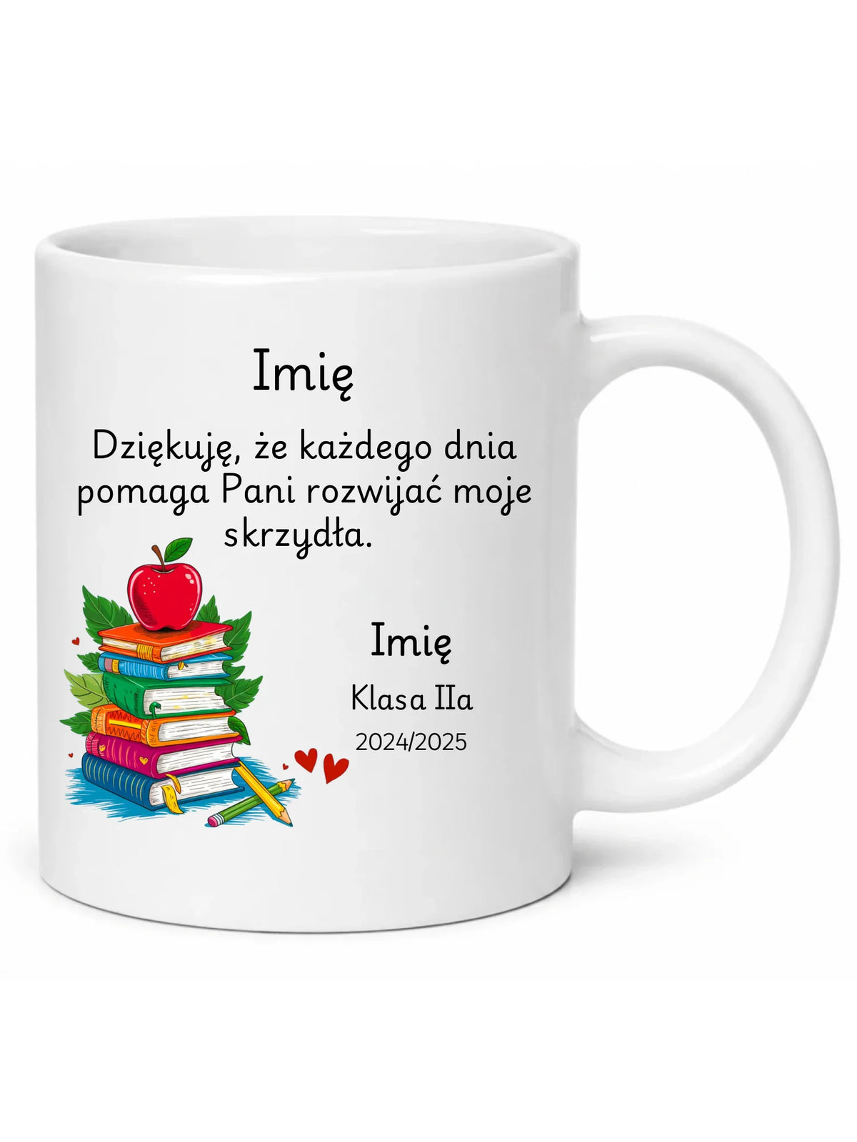 Kubek dla nauczycielki z imieniem i podpisem na podziękowanie N10