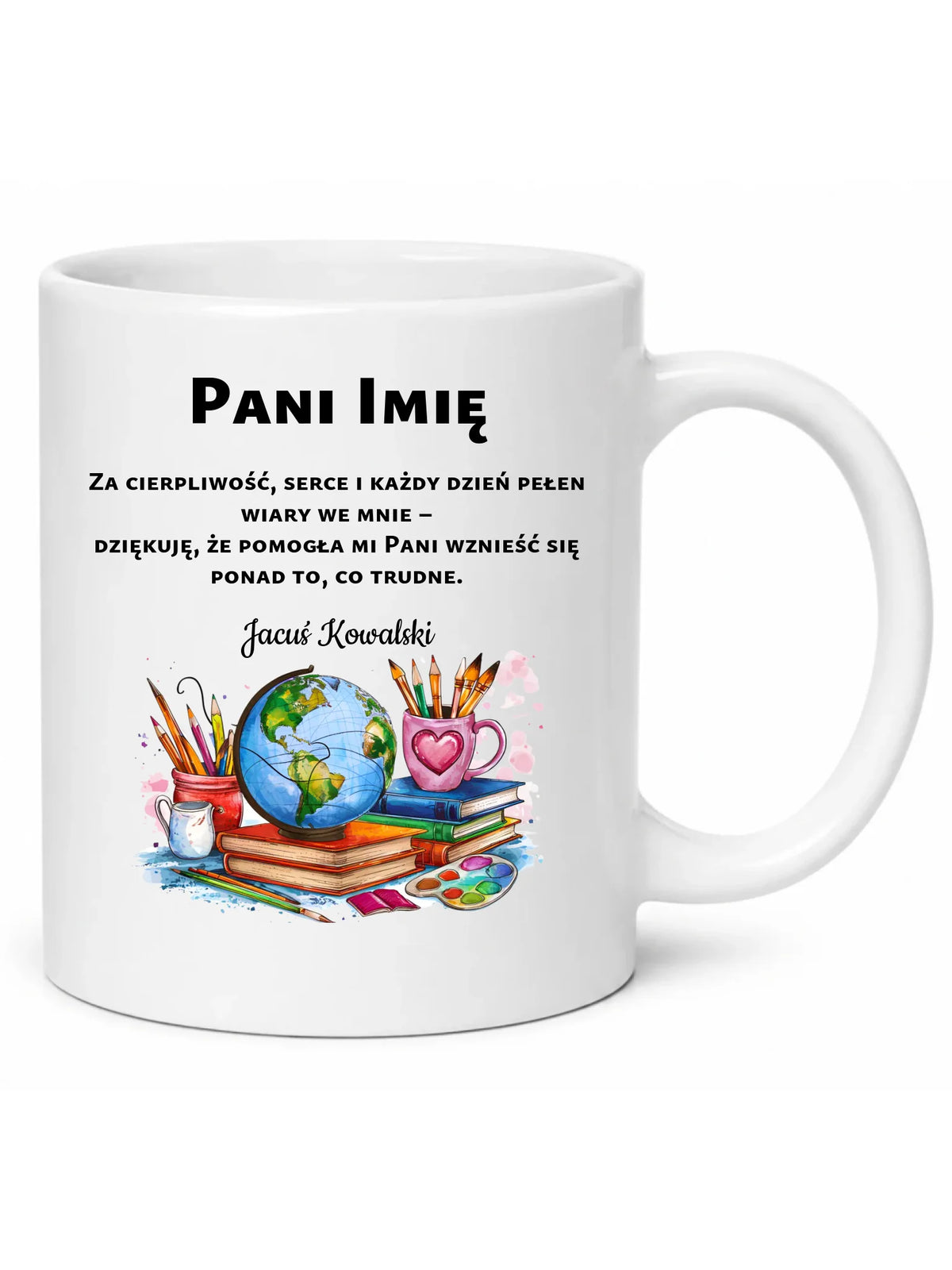 Kubek dla nauczycielki z imieniem i podziękowaniem N12