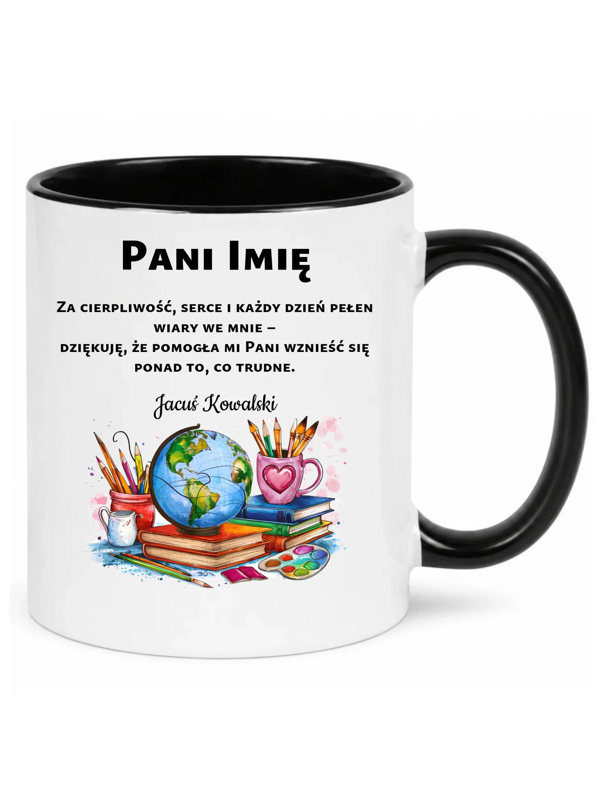 Kubek dla nauczycielki z imieniem i podziękowaniem N12