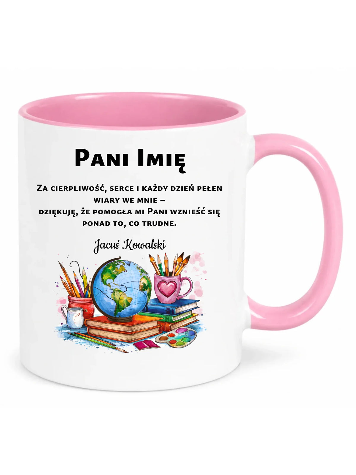 Kubek dla nauczycielki z imieniem i podziękowaniem N12