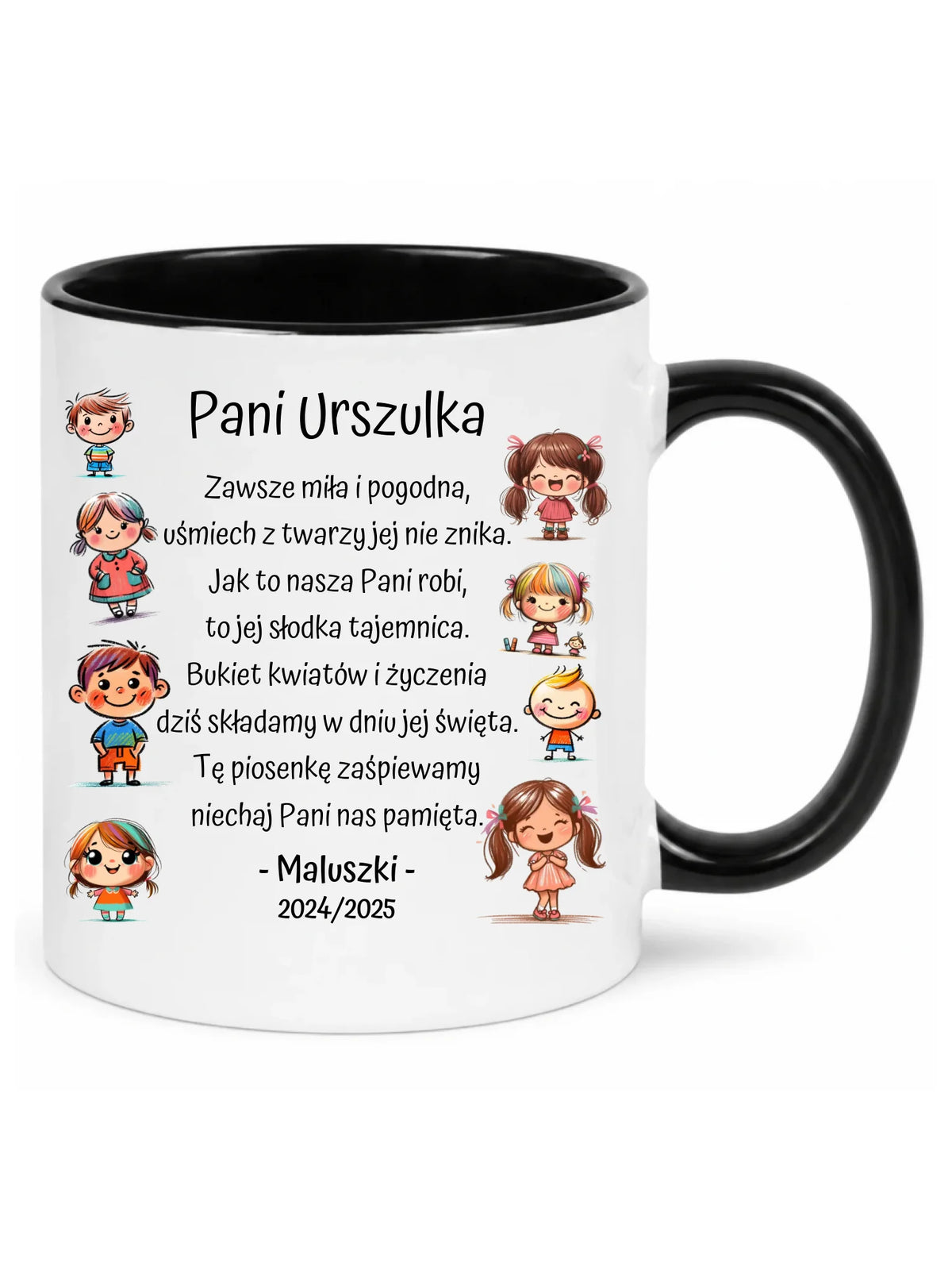 Kubek dla przedszkolanki z imieniem wierszykiem oraz grupą N19