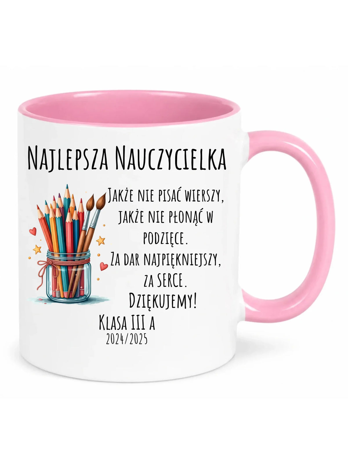 Kubek dla nauczycielki z własnym tekstem i podpisem N20