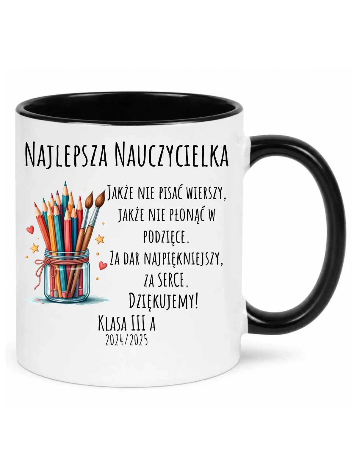 Kubek dla nauczycielki z własnym tekstem i podpisem N20