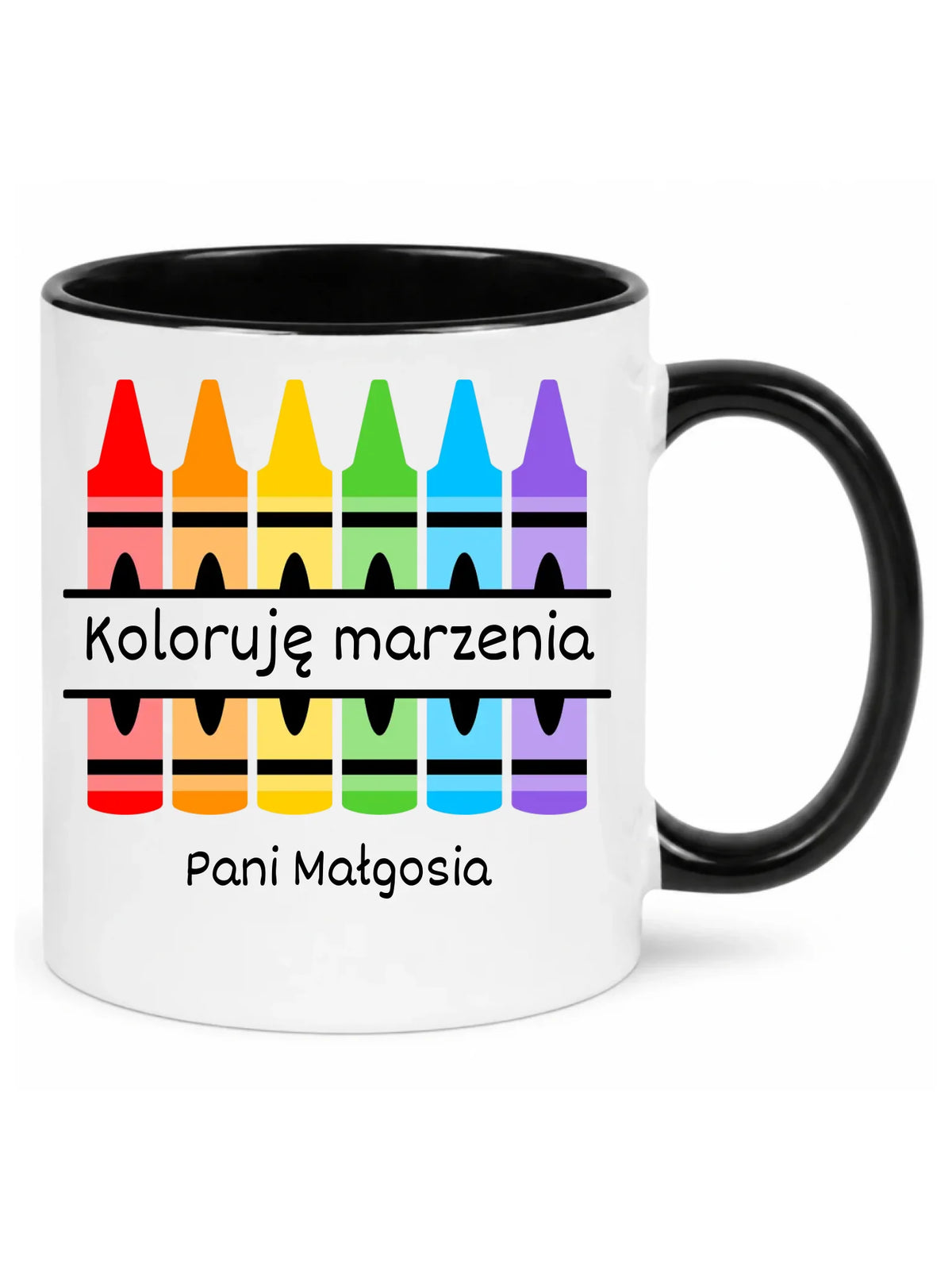 Kubek z imieniem dla nauczycielki koloruję marzenia N69