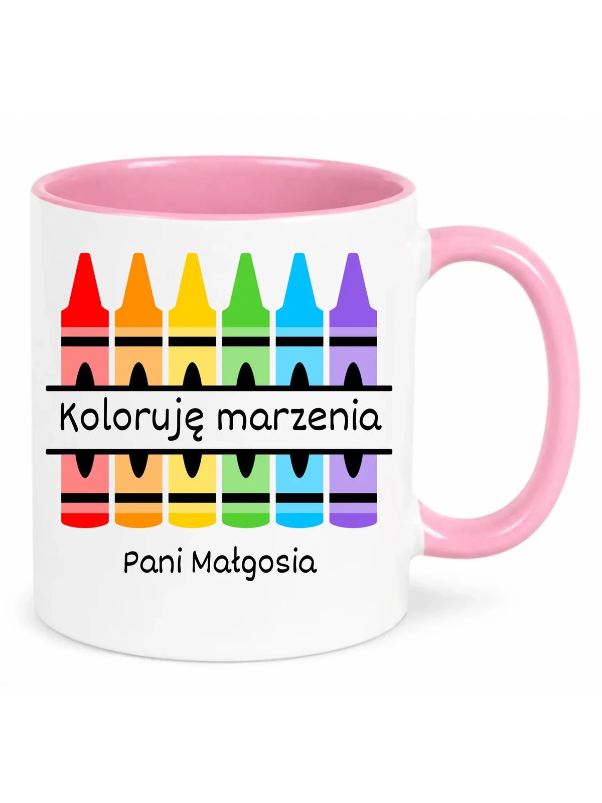 Kubek z imieniem dla nauczycielki koloruję marzenia N69