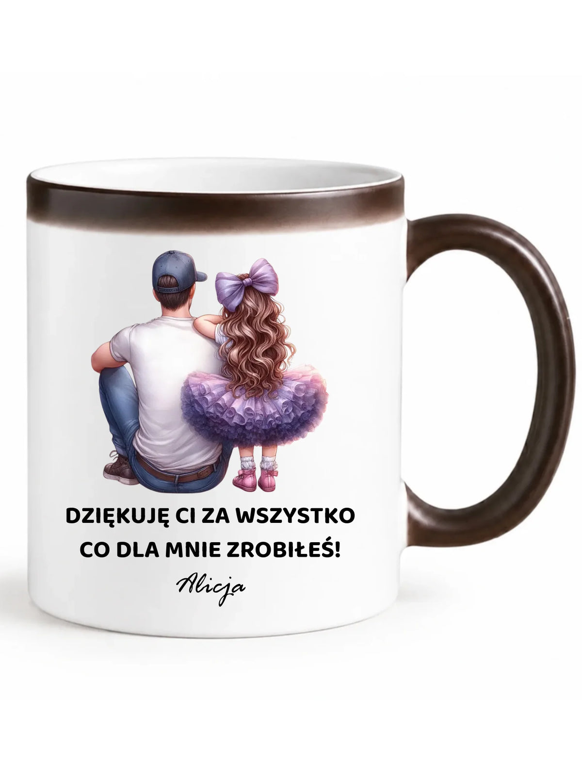 Kubek magiczny dla taty od córki - Dziękuję Ci Tato - personalizowany DT14