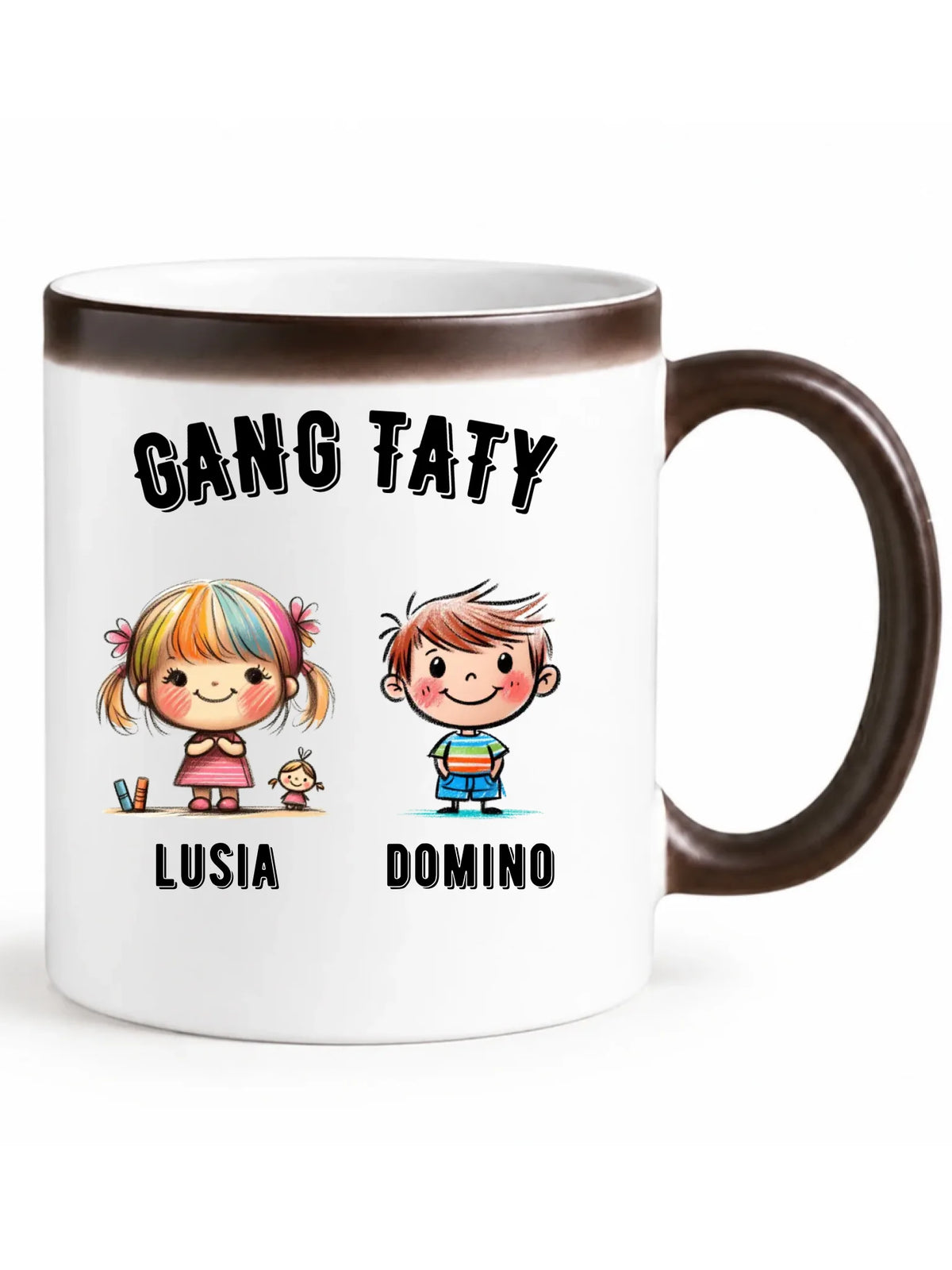 Kubek magiczny dla taty z imionami dzieci - Gang taty - personalizowany DT09