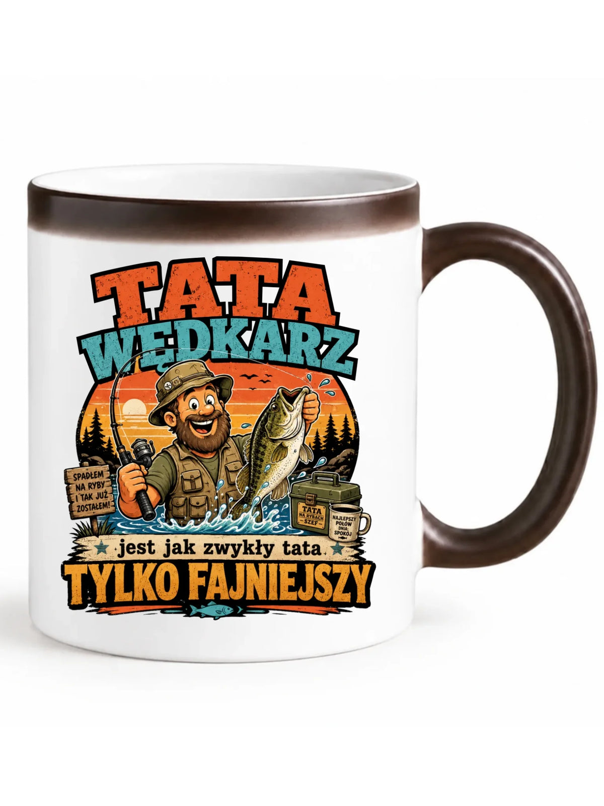 Kubek magiczny dla taty wędkarza - Tata wędkarz DT06